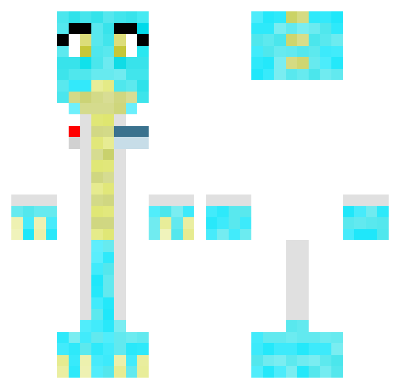 Lythane Minecraft skin, front and back view