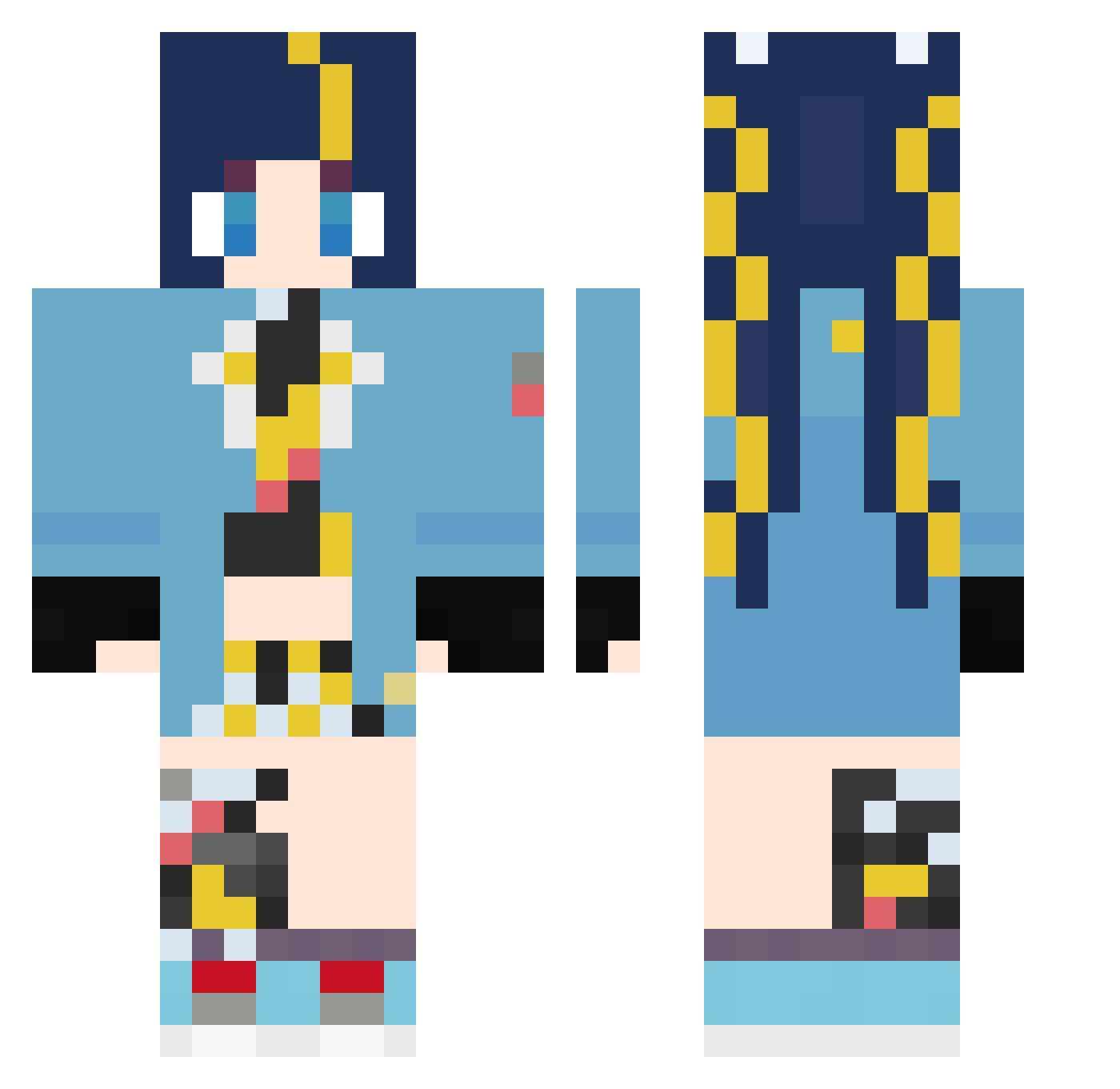 korailler Minecraft skin, front and back view