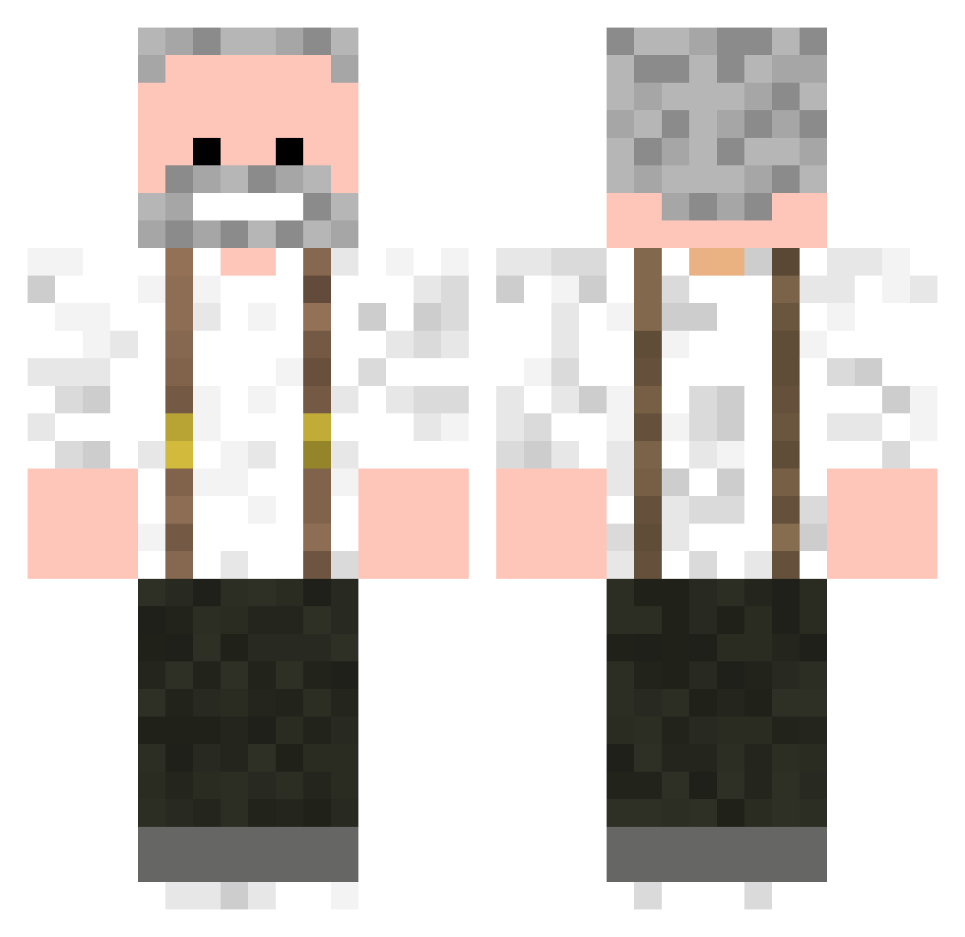 hupvi Minecraft skin, front and back view