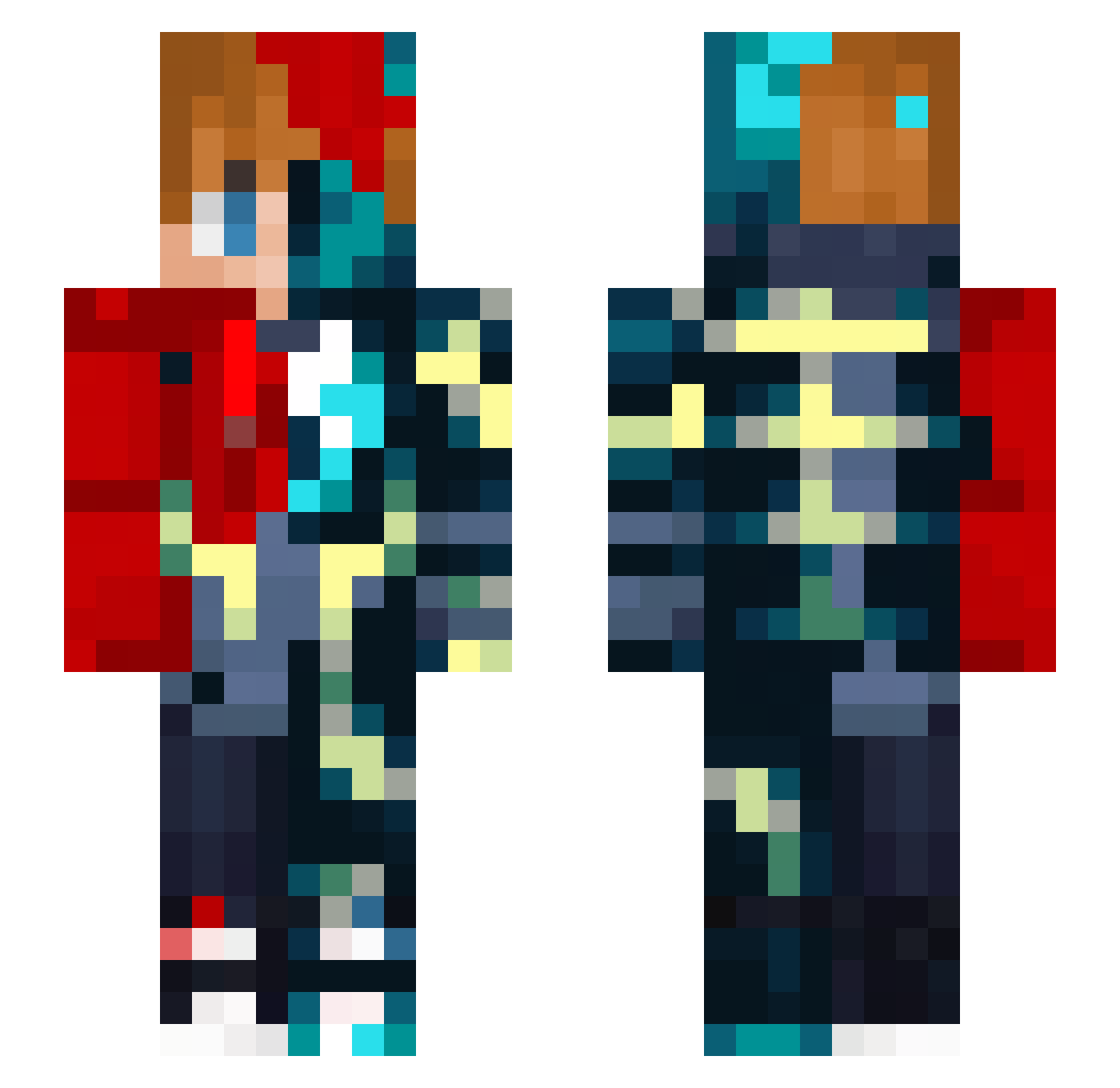 DiamondDino_YT Minecraft skin, front and back view