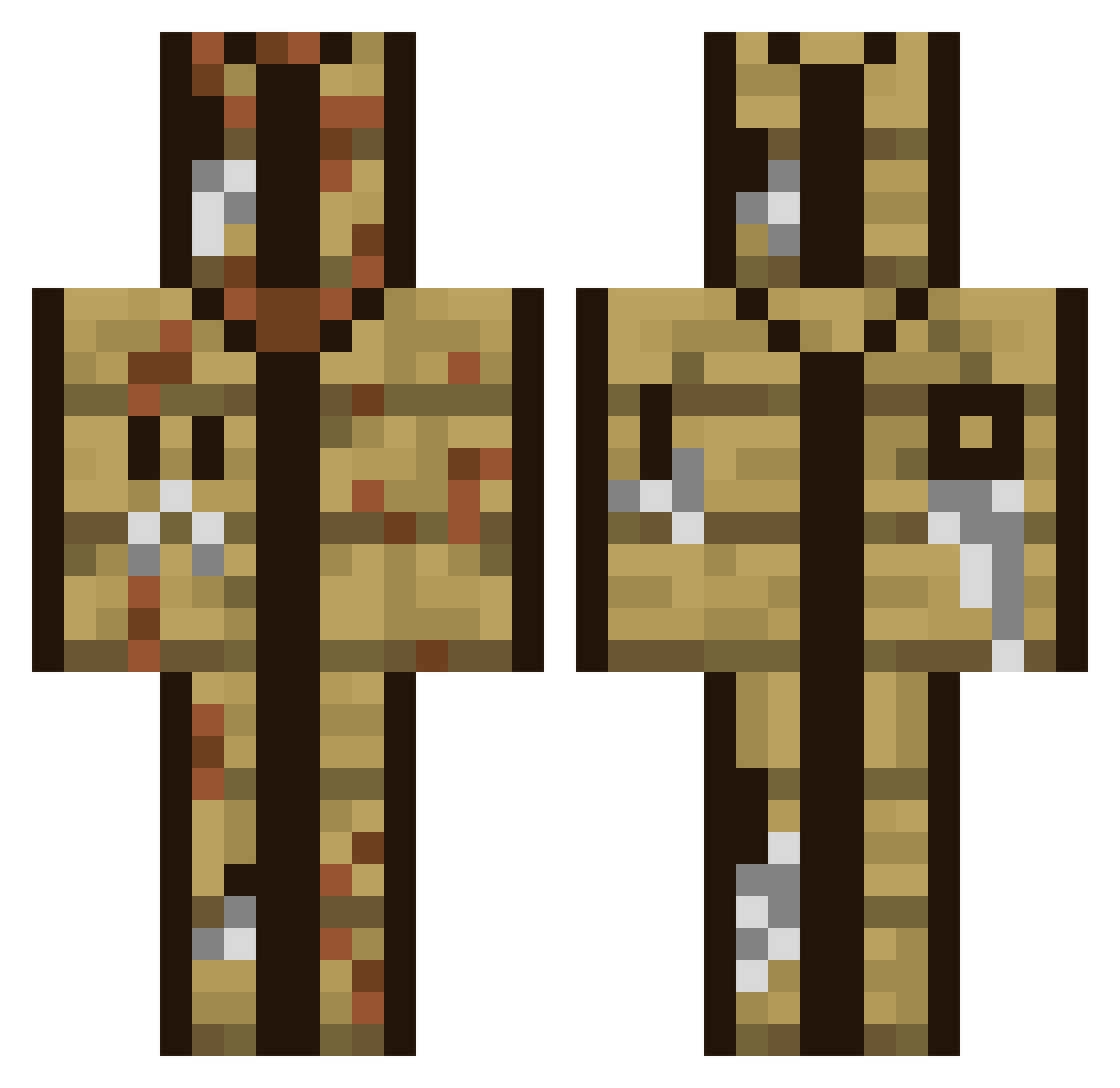 Viestem Minecraft skin, front and back view