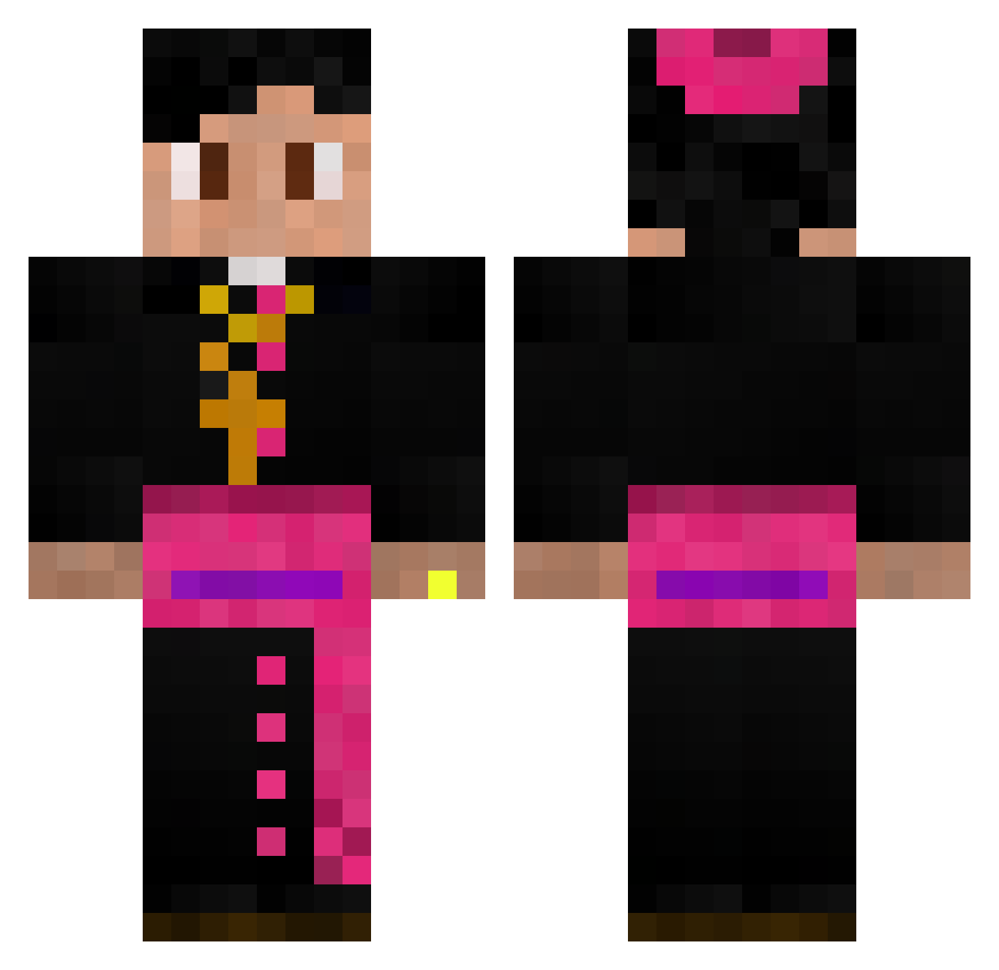 Krzok Minecraft skin, front and back view