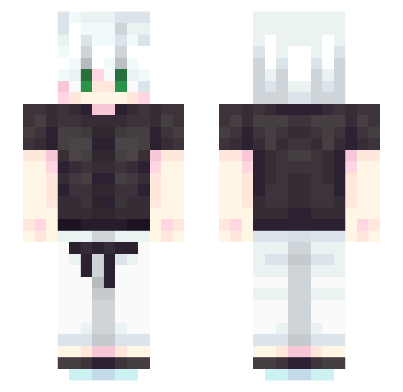 Genyii Minecraft skin, front and back view