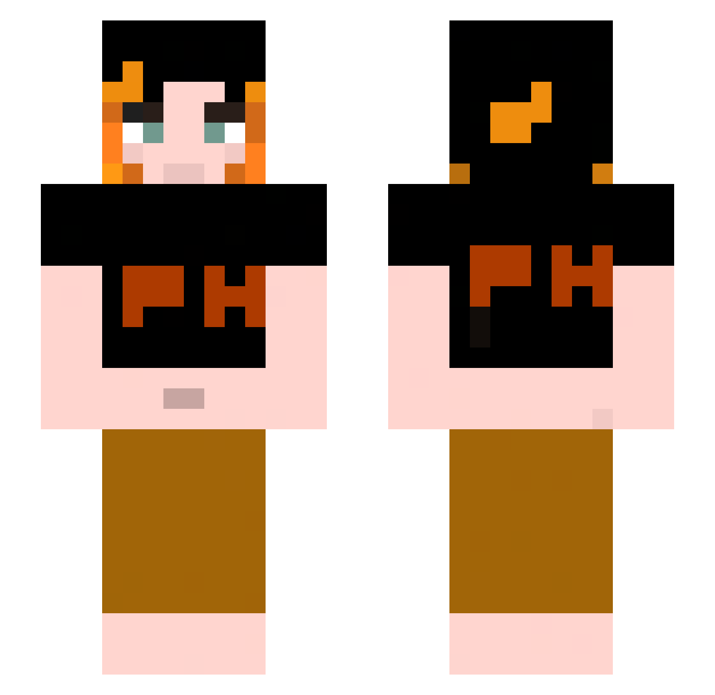 Flaviostorm Minecraft skin, front and back view
