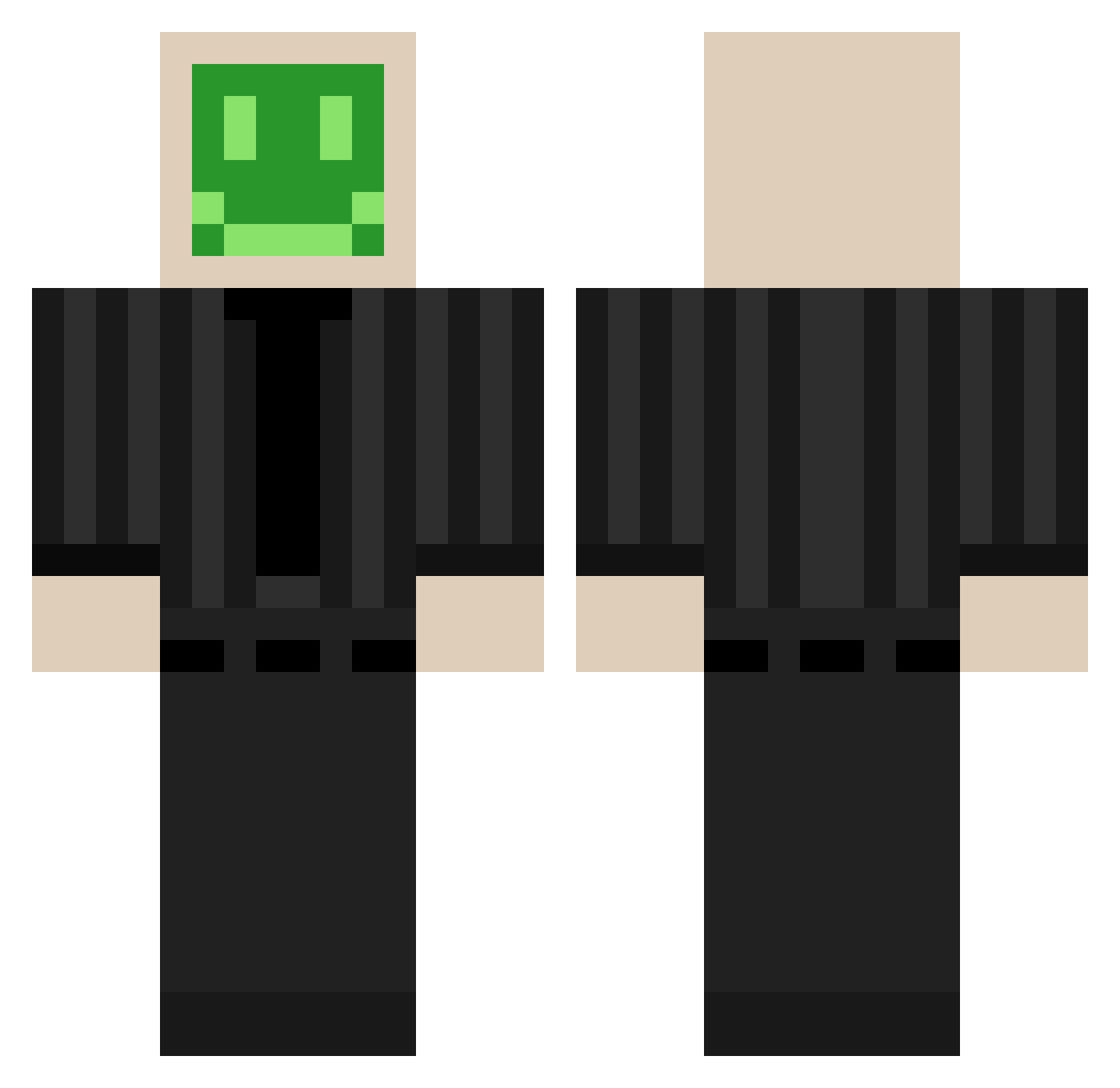 nsup Minecraft skin, front and back view