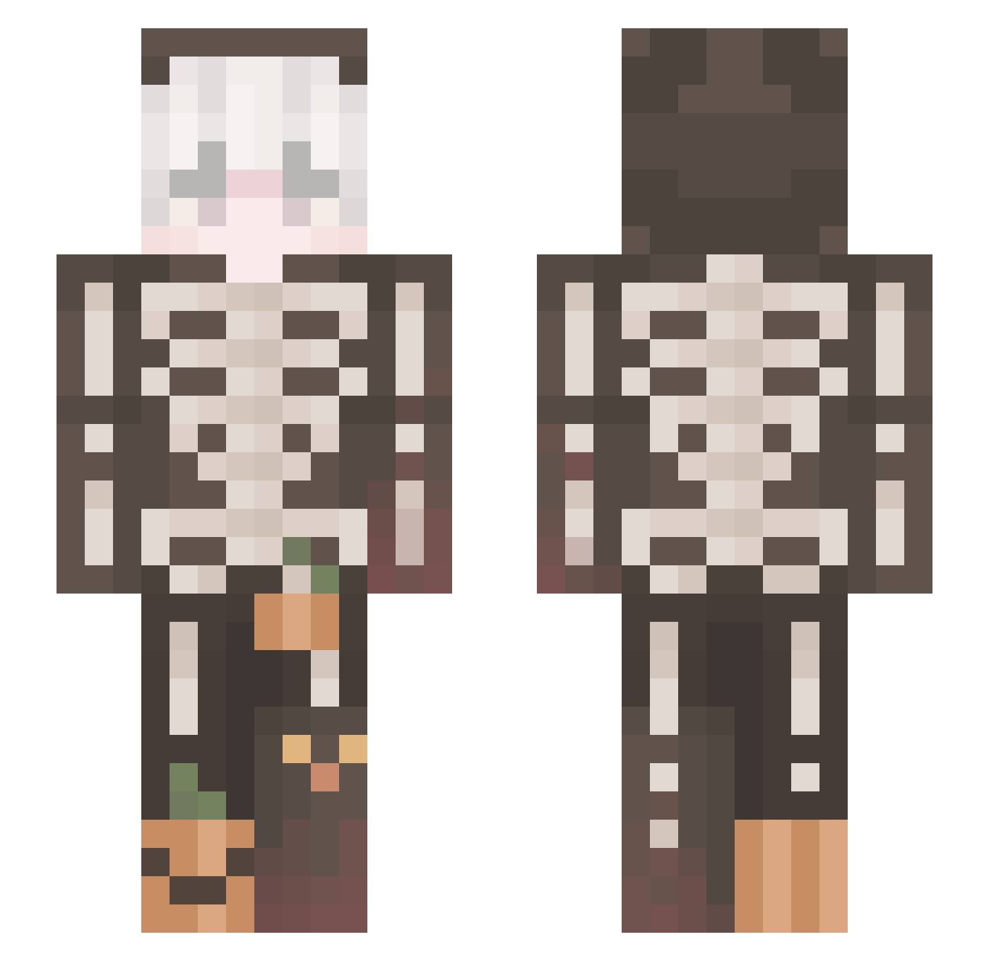 left4soulz Minecraft skin, front and back view