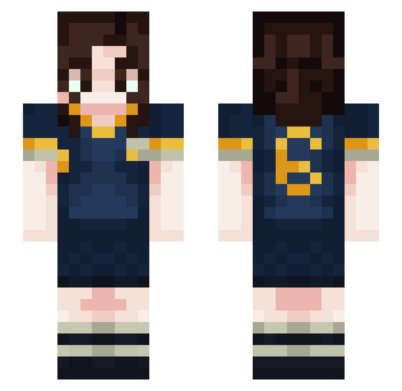 toooire Minecraft skin, front and back view