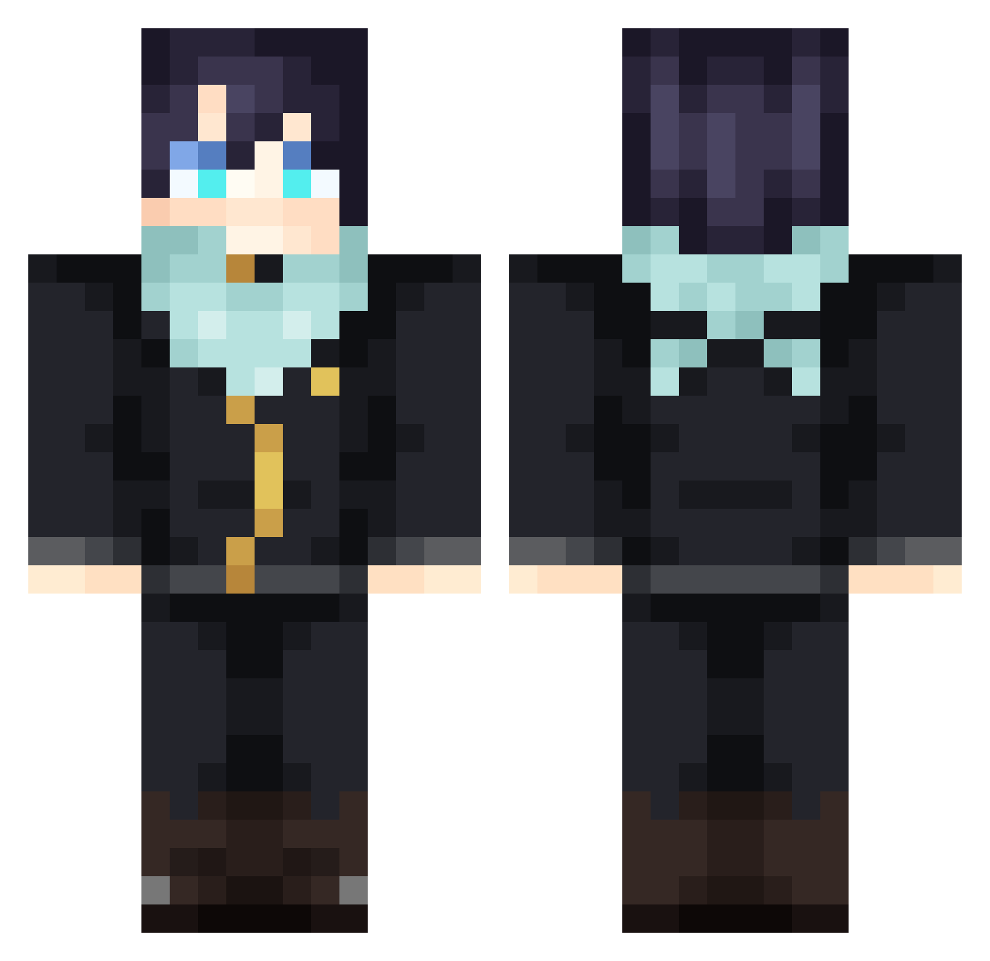 Kivox2 Minecraft skin, front and back view