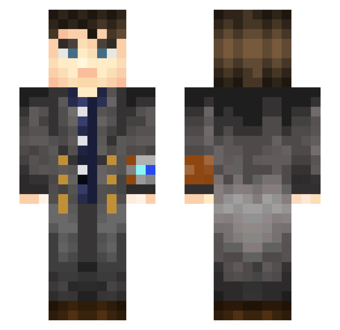 KainTFM Minecraft skin, front and back view