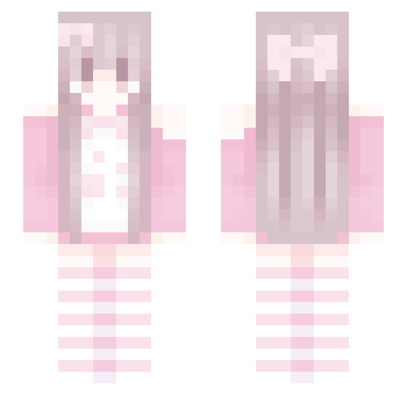 hamino Minecraft skin, front and back view