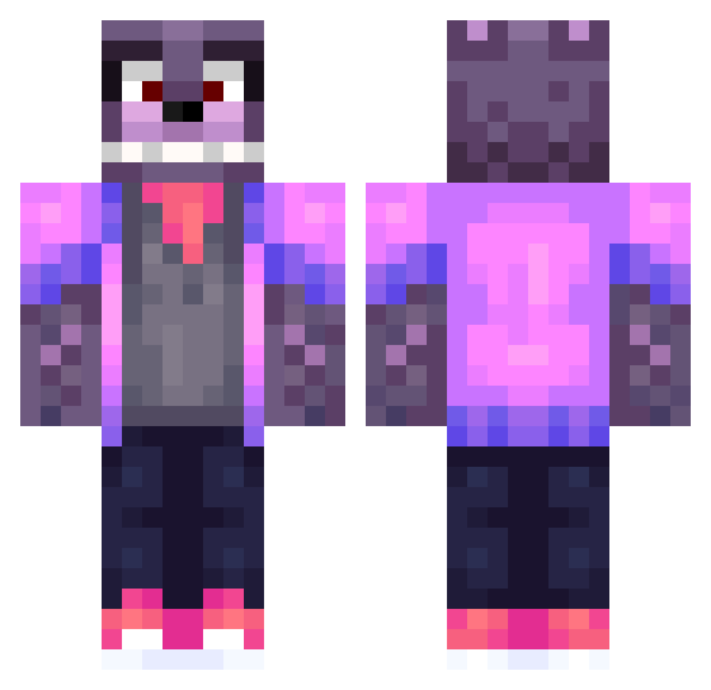 Yeyessint Minecraft skin, front and back view