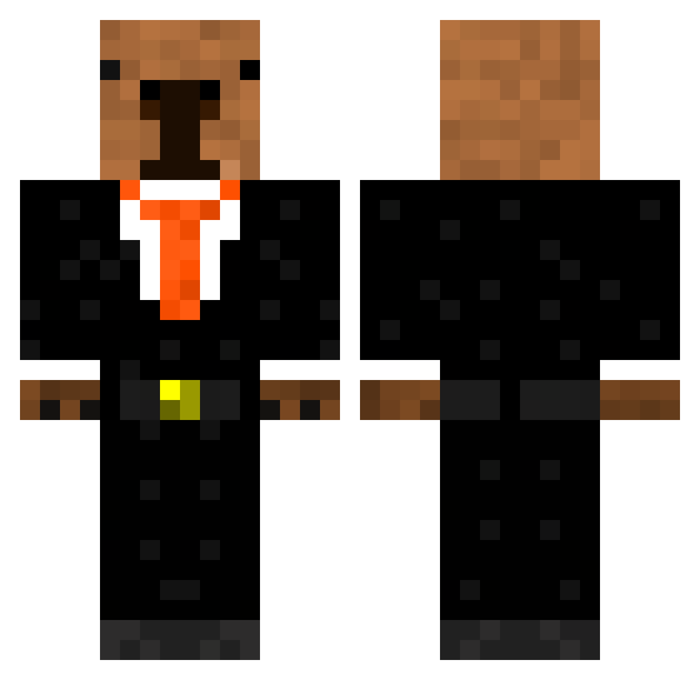 Oareon Minecraft skin, front and back view