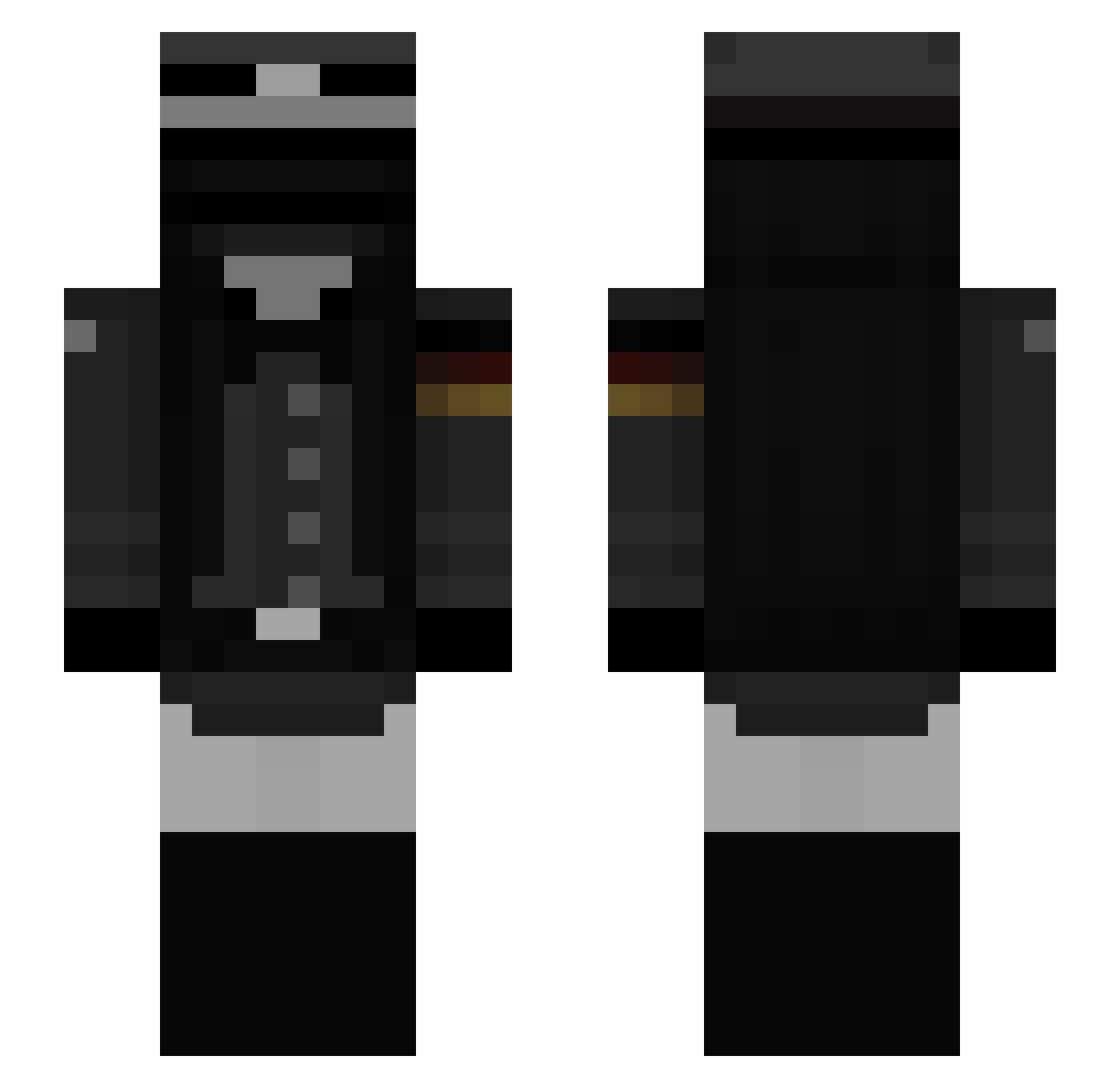 D0n3r Minecraft skin, front and back view