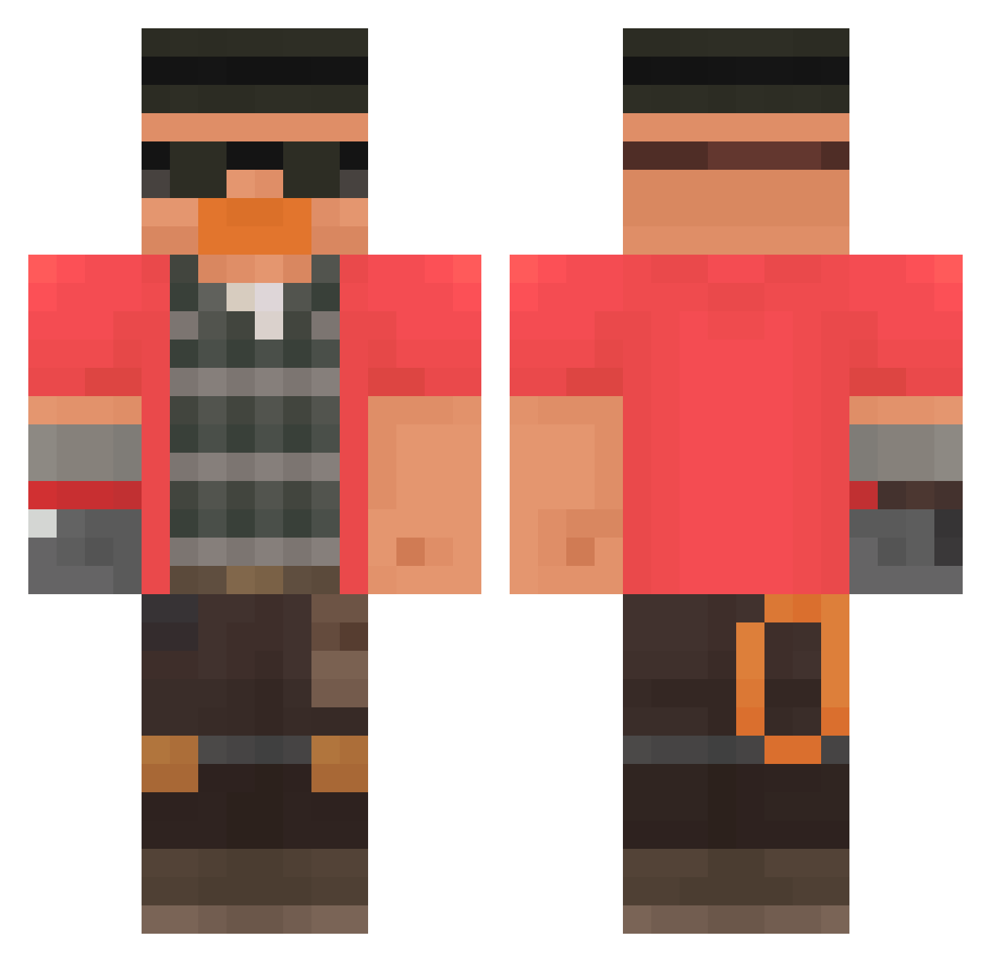 haha_yes Minecraft skin, front and back view