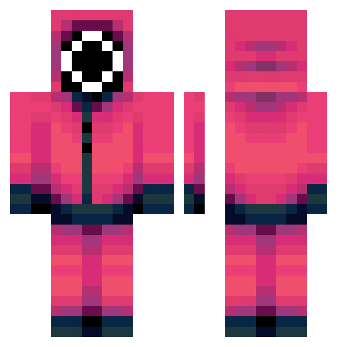 R0LL5 Minecraft skin, front and back view
