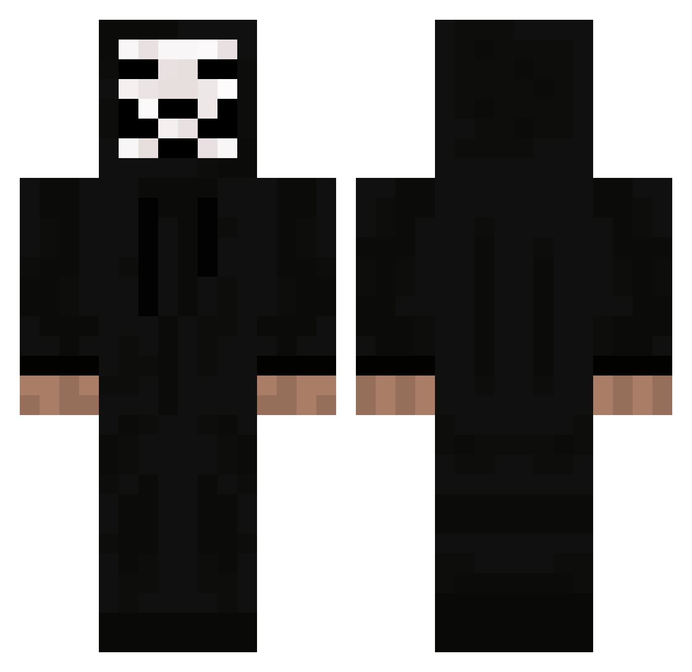 Leakier Minecraft skin, front and back view
