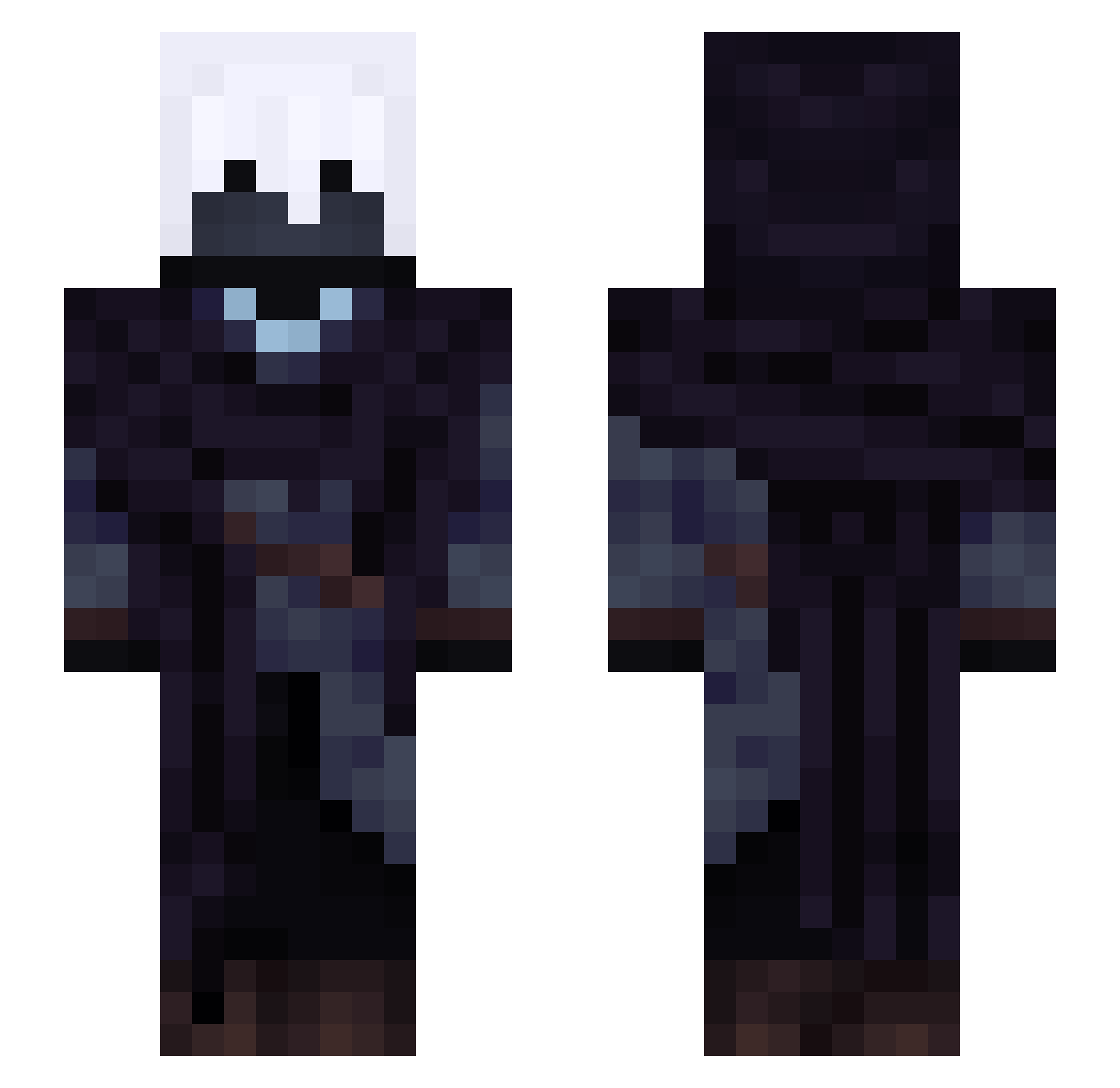 Asevire Minecraft skin, front and back view