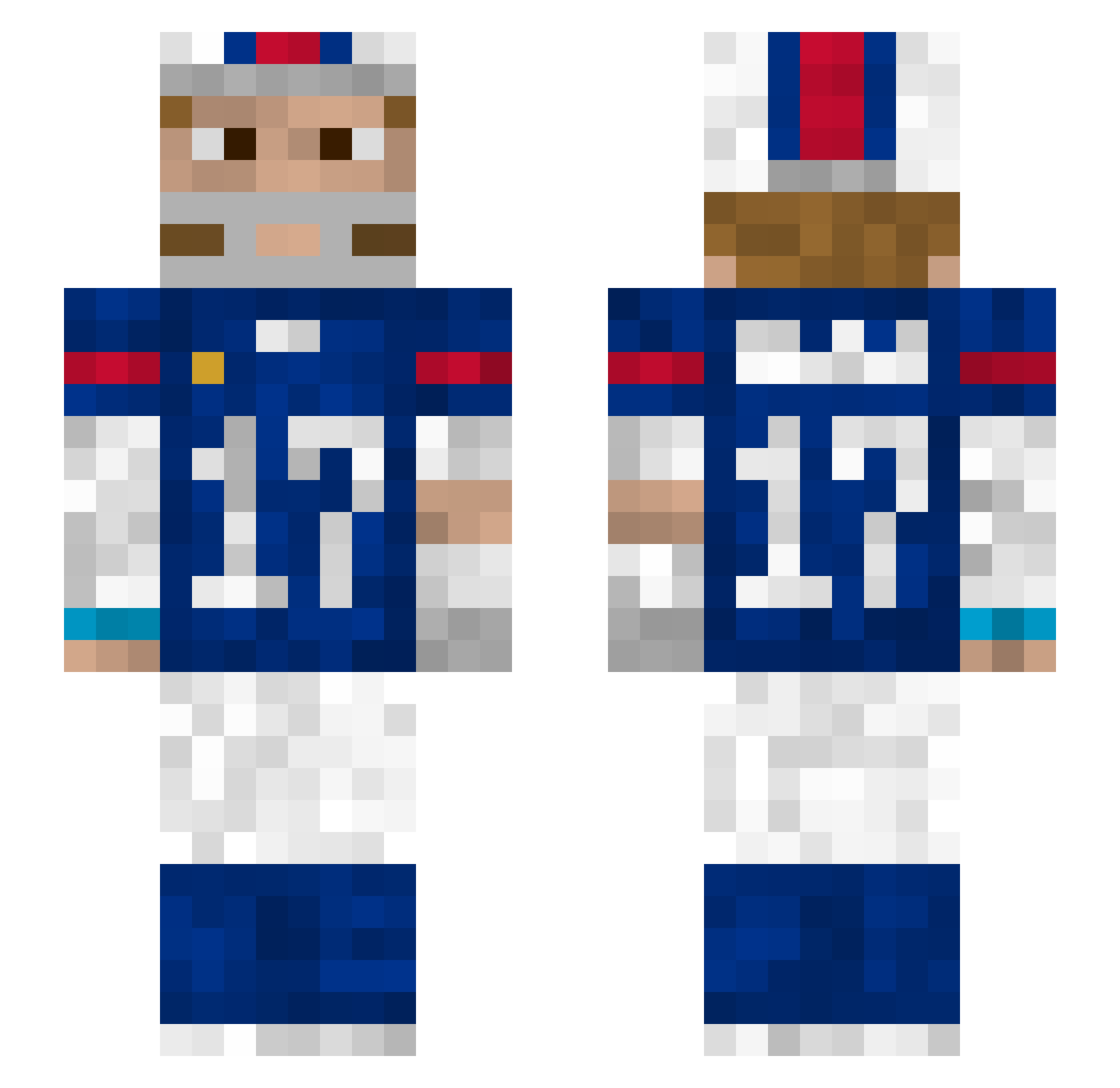 HadesCorner Minecraft skin, front and back view