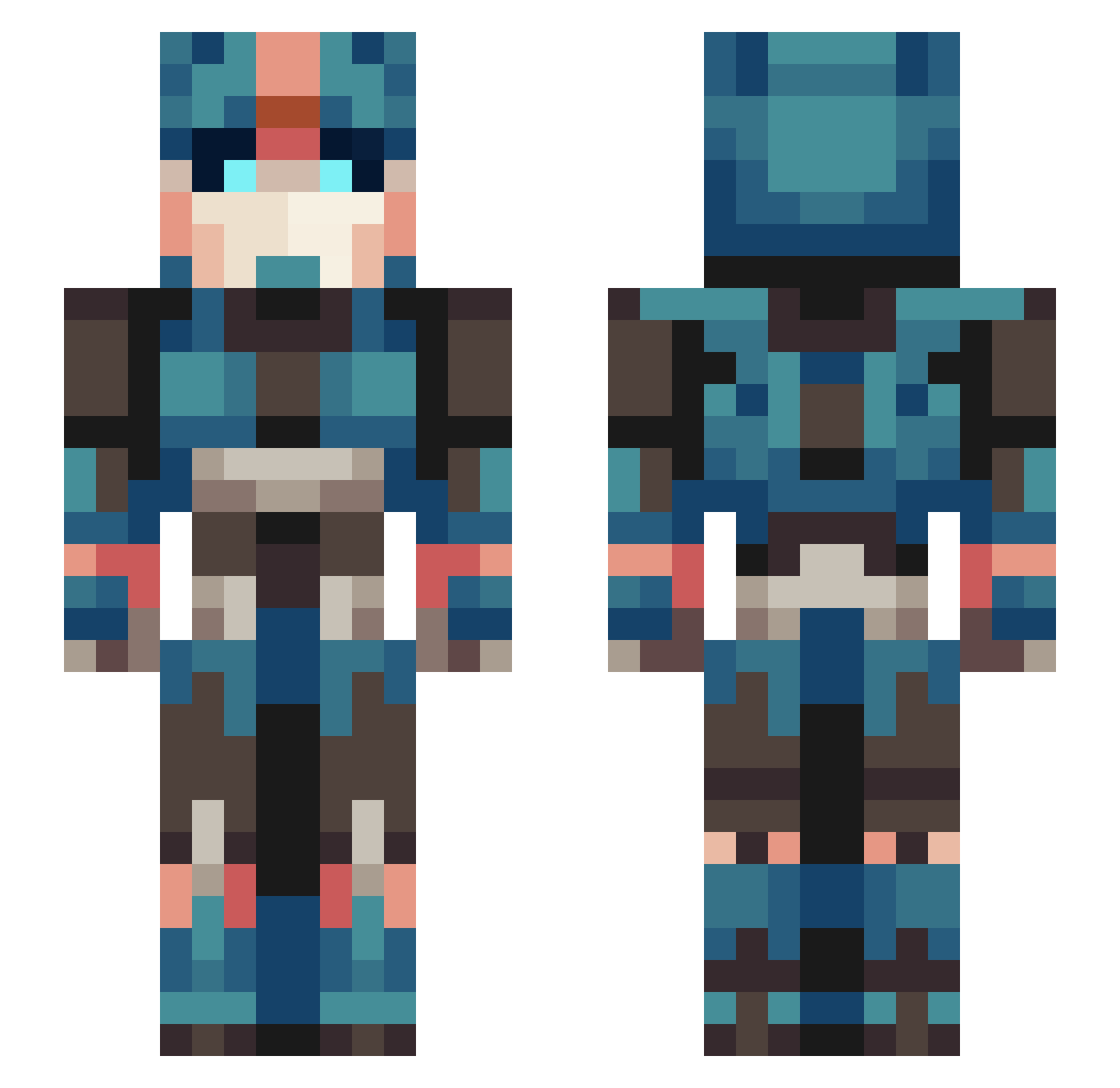 CrispToastx Minecraft skin, front and back view