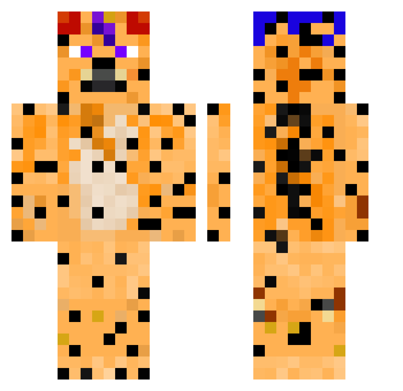 SwiftCheetya1984 Minecraft skin, front and back view