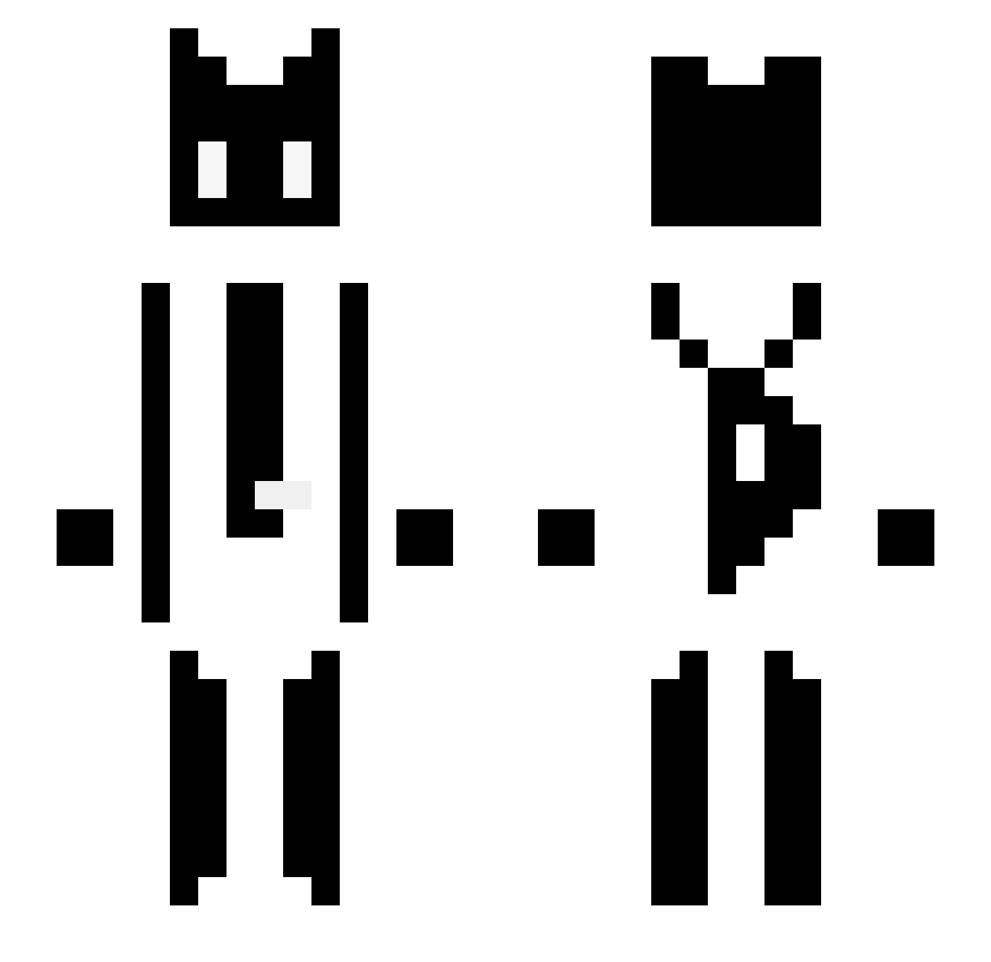 KuroBosiNeko Minecraft skin, front and back view