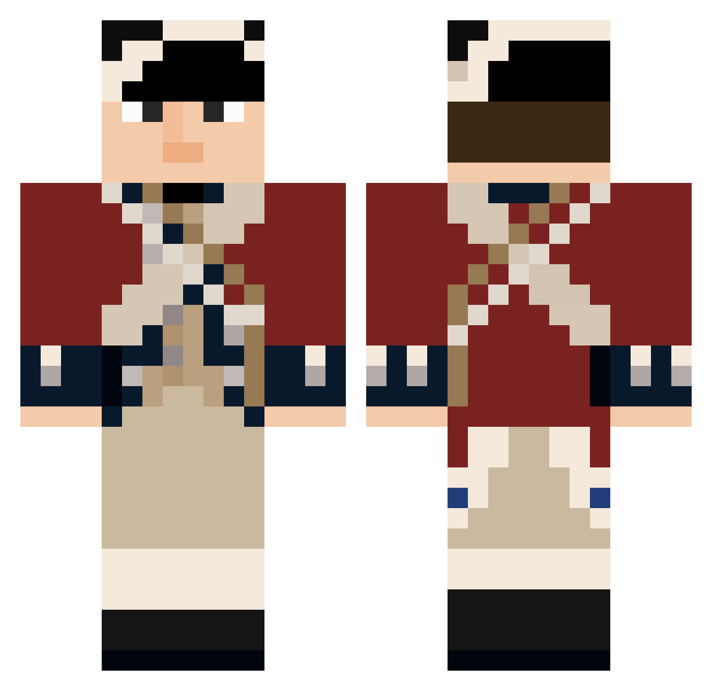 Sweetwood Minecraft skin, front and back view