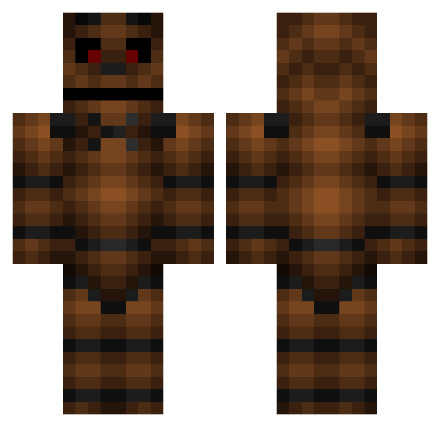 kauaaYT Minecraft skin, front and back view