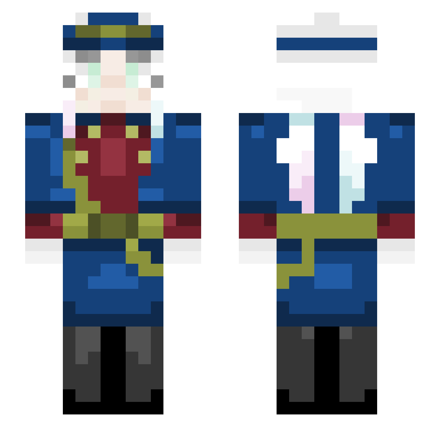 Zavnoc Minecraft skin, front and back view