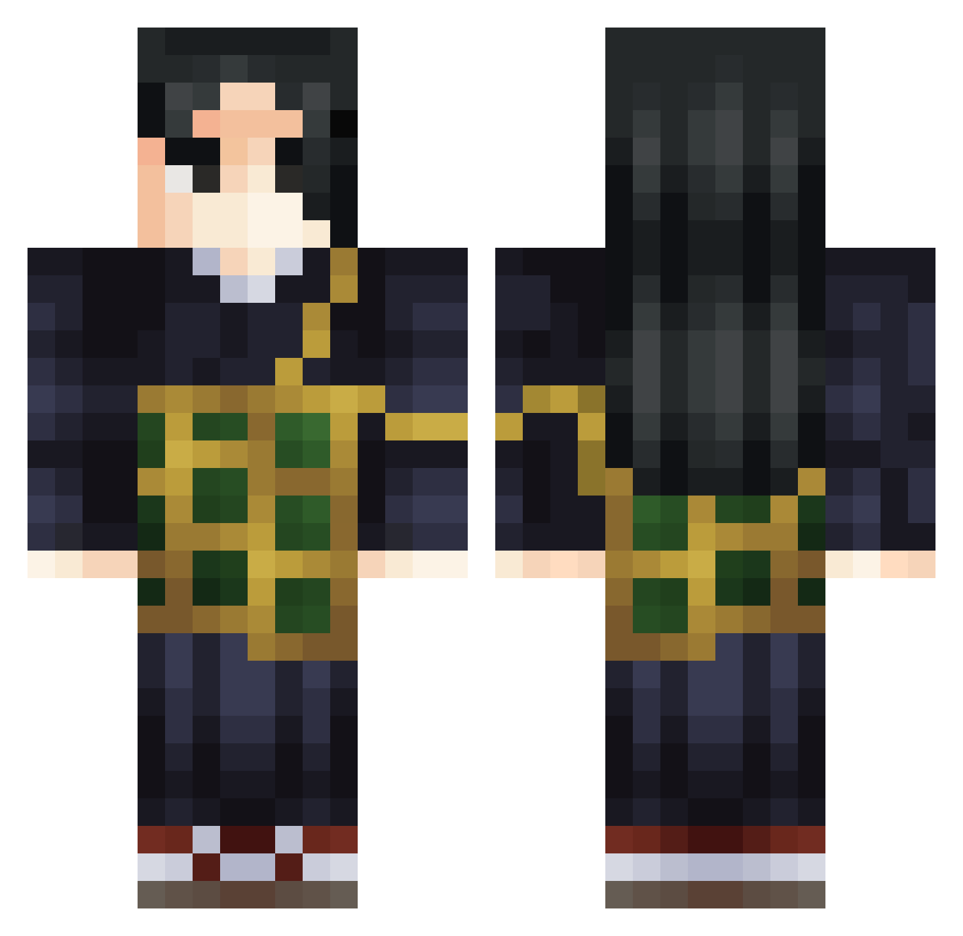 16Kiyoshi Minecraft skin, front and back view