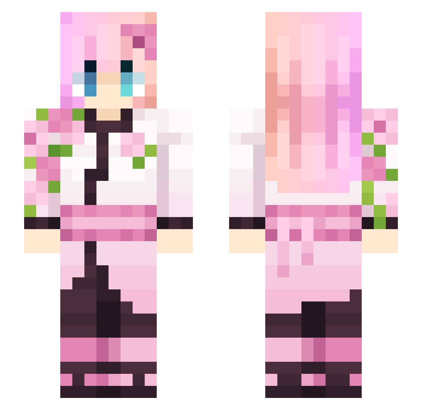 Pr0toTech Minecraft skin, front and back view