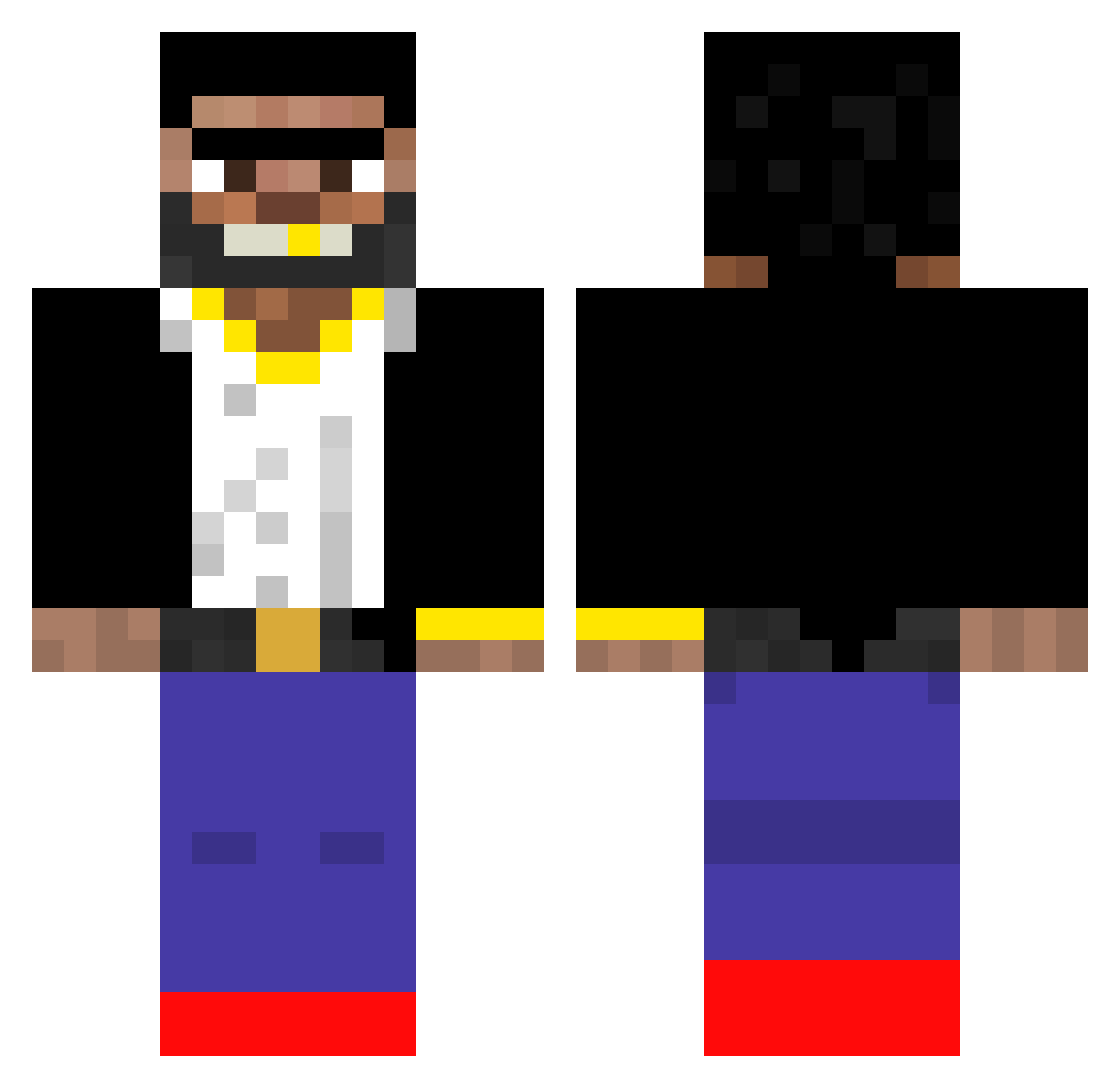 G1rl1ck Minecraft skin, front and back view