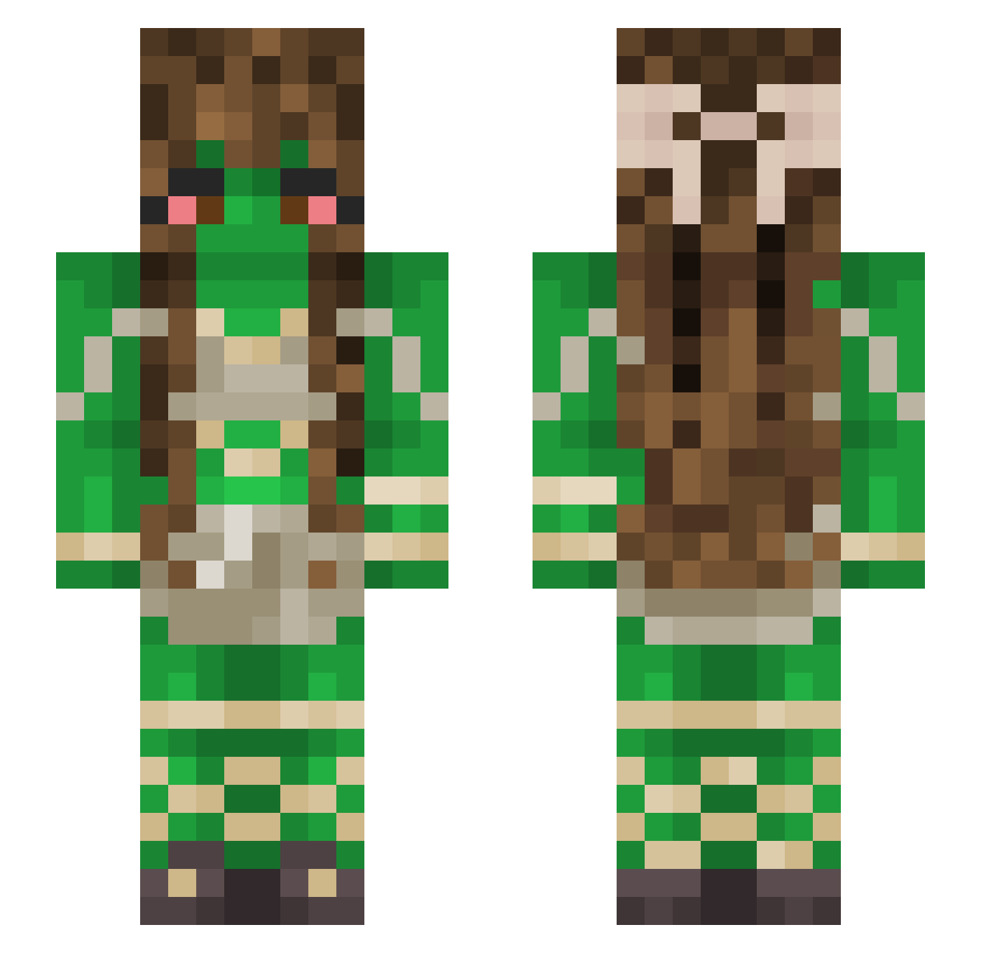 CommanderCirno Minecraft skin, front and back view