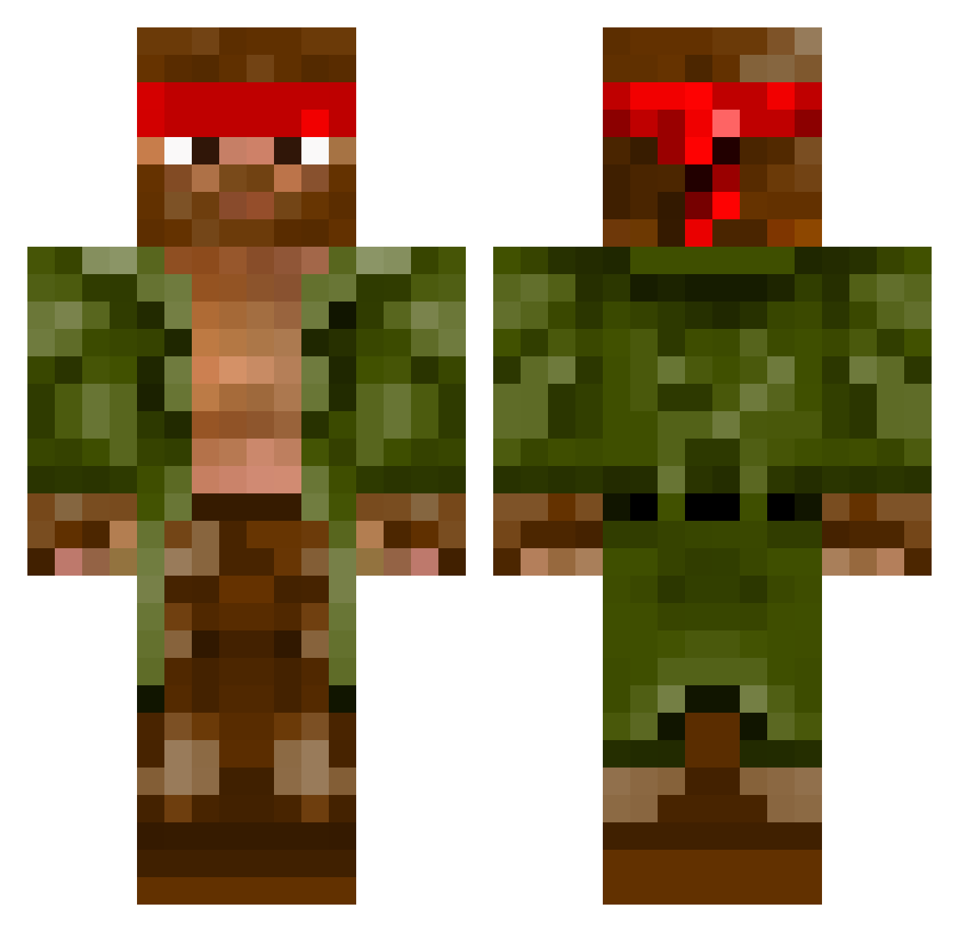 r4cc0n1 Minecraft skin, front and back view