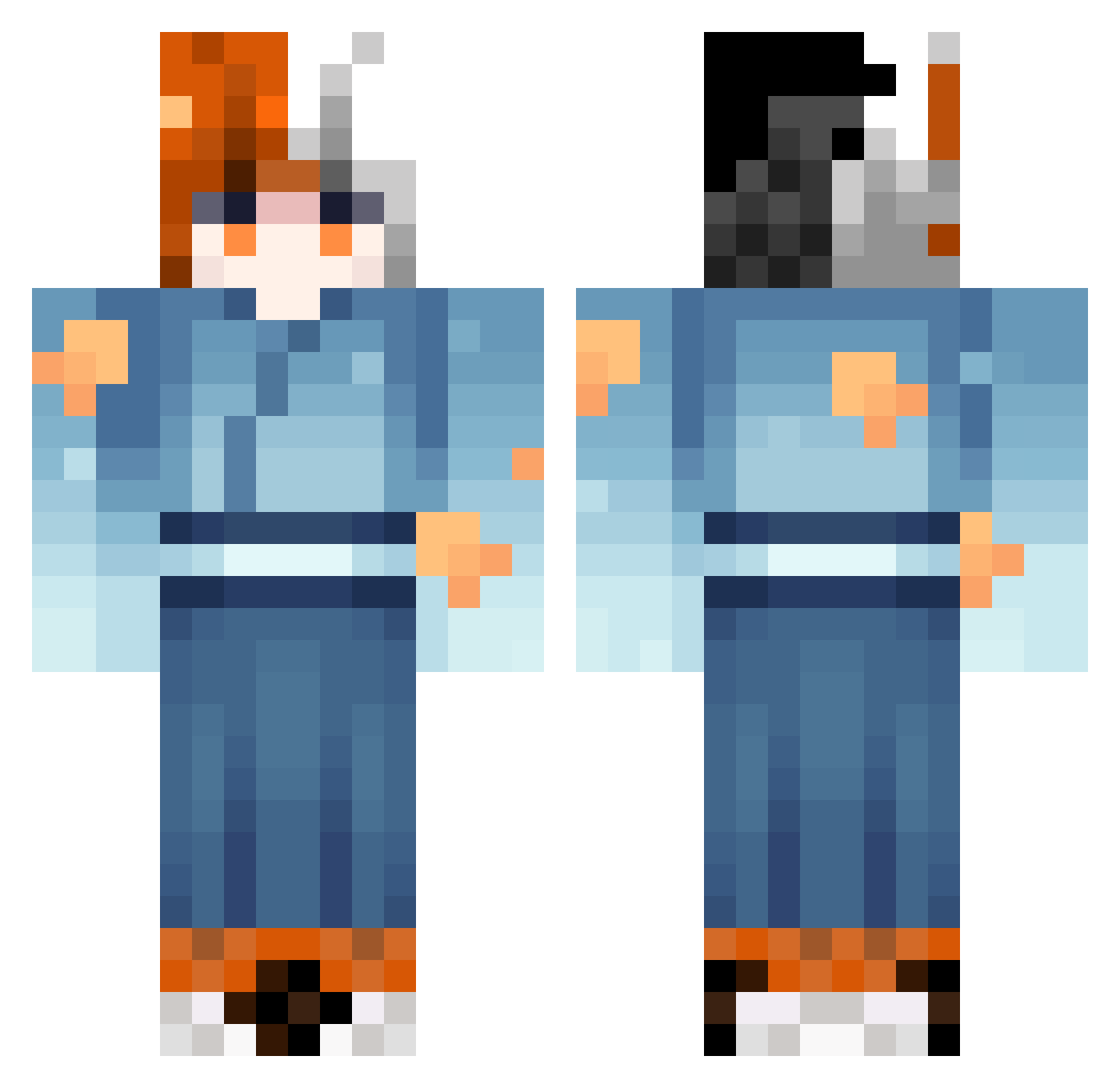 Varicoda Minecraft skin, front and back view