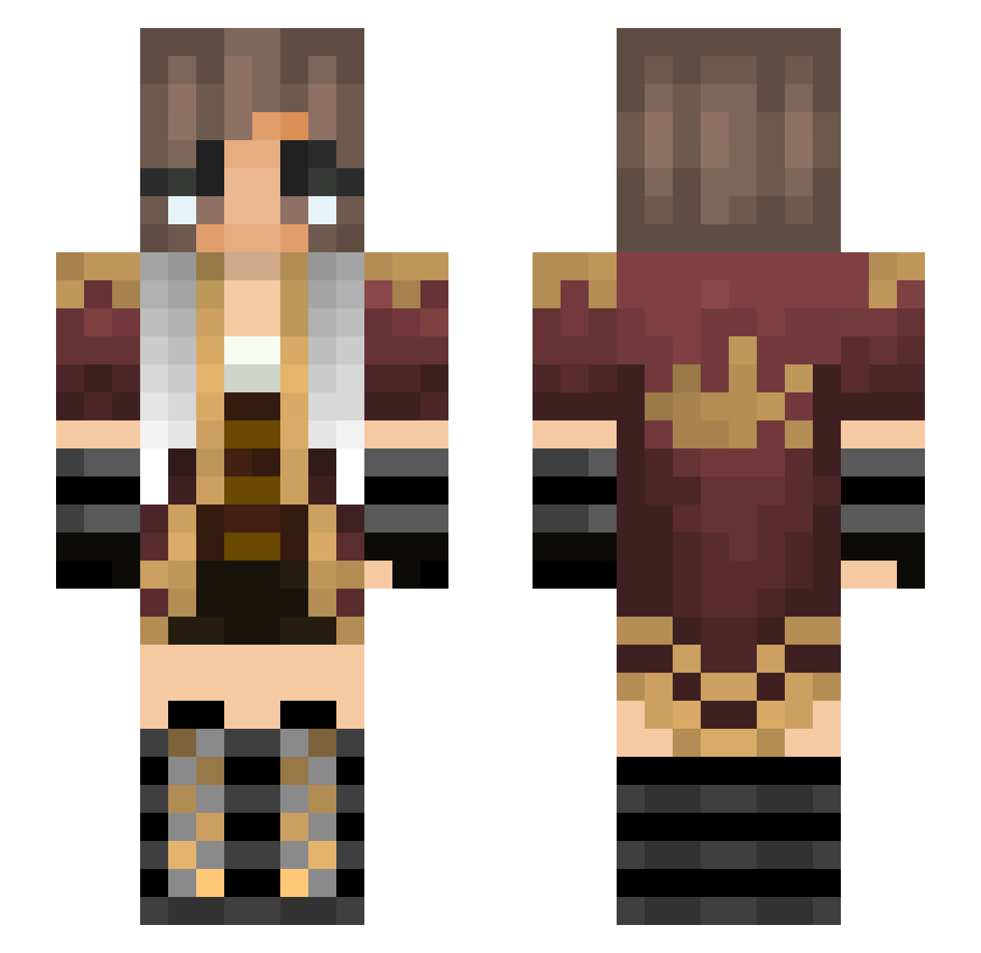 Jerrine Minecraft skin, front and back view
