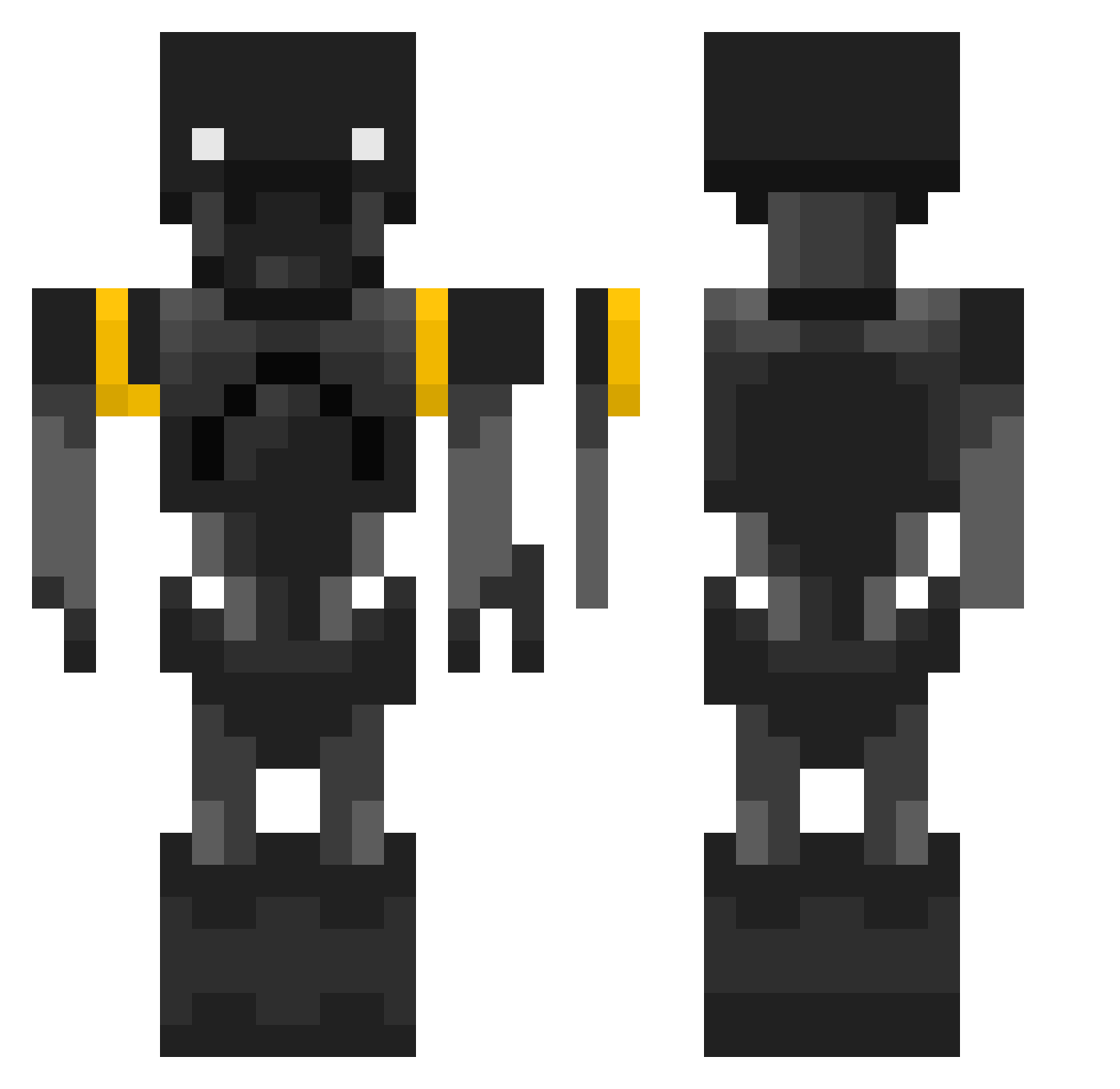 Blanchers Minecraft skin, front and back view