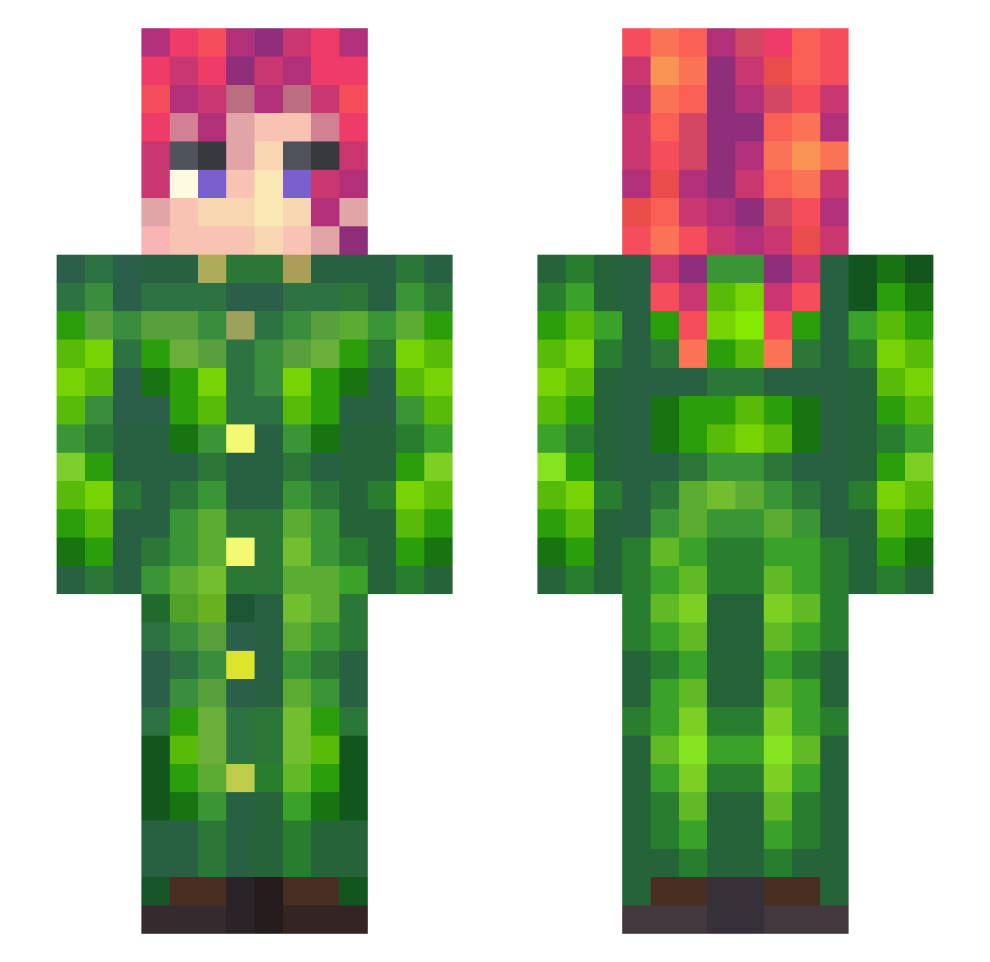 Mista4444 Minecraft skin, front and back view