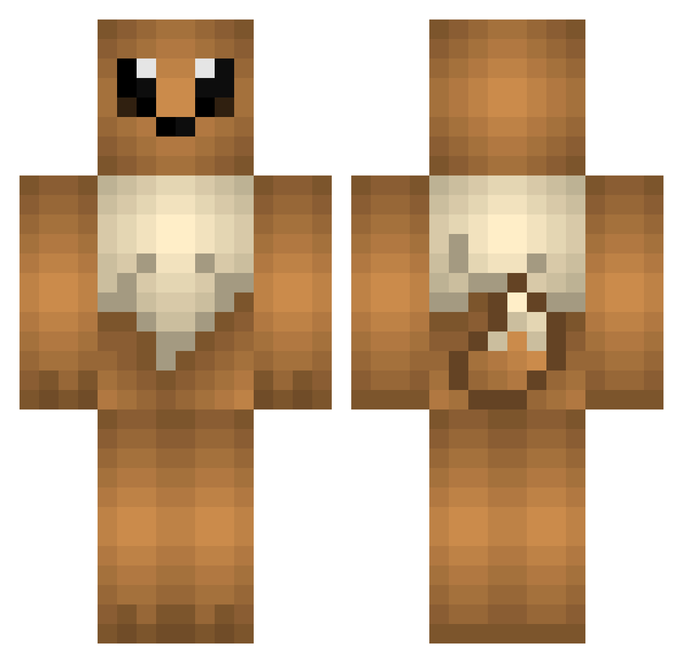 spaghettihaver Minecraft skin, front and back view