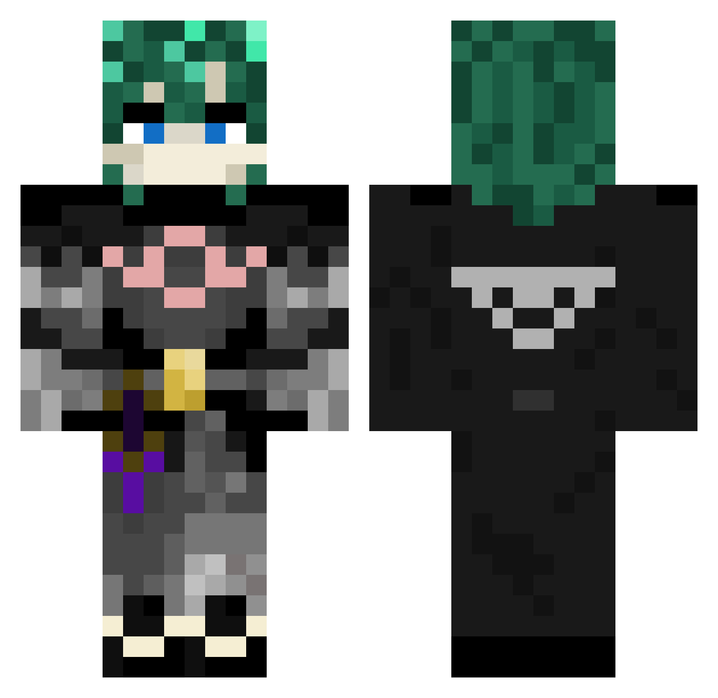 ScrambledOmlet Minecraft skin, front and back view