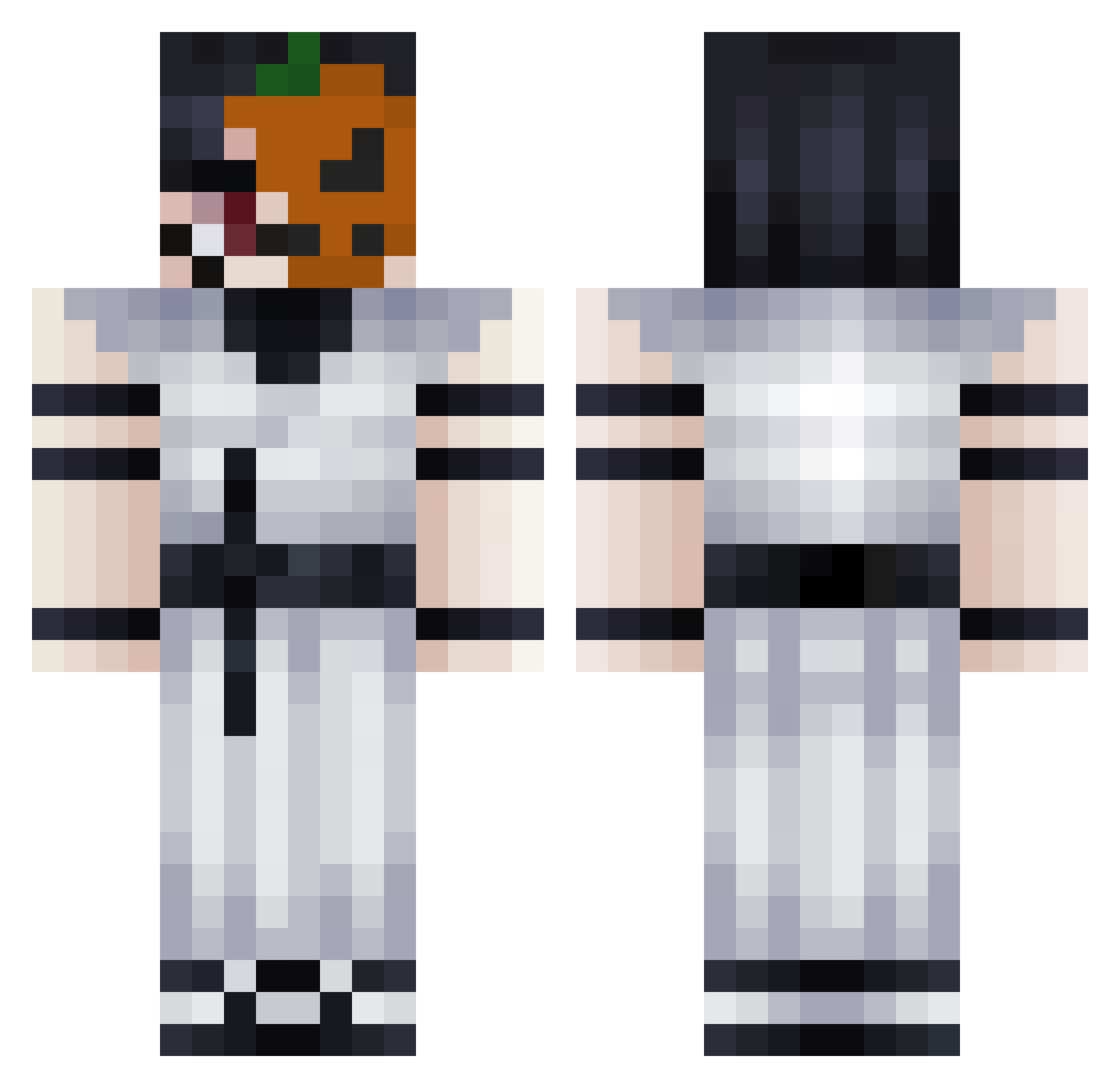 FR3D0DS Minecraft skin, front and back view