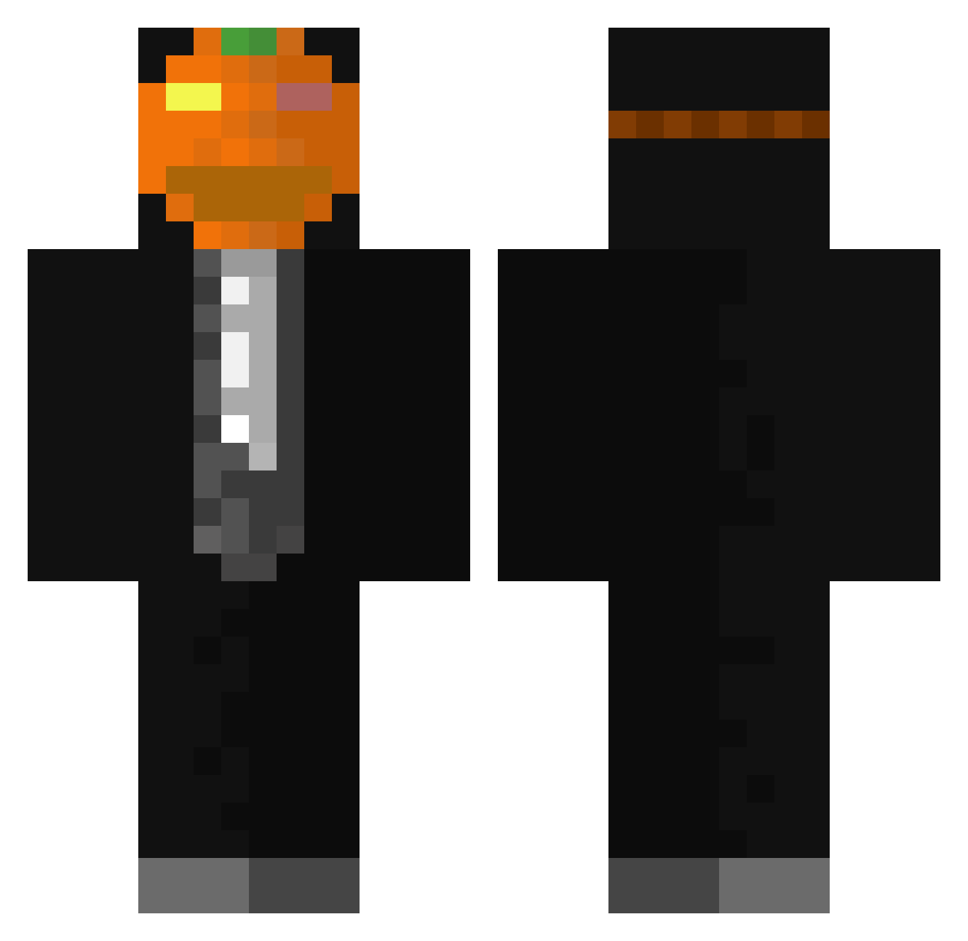 Qzi1 Minecraft skin, front and back view