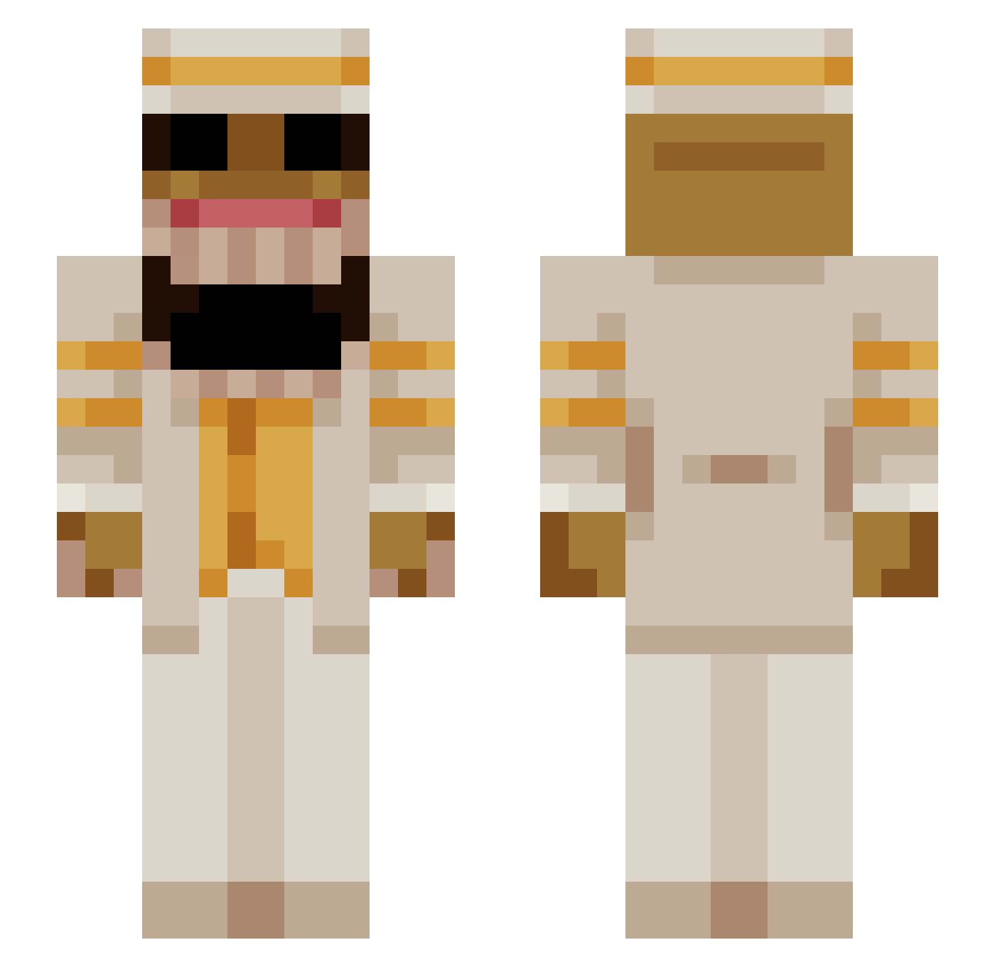 FrigidTempera Minecraft skin, front and back view