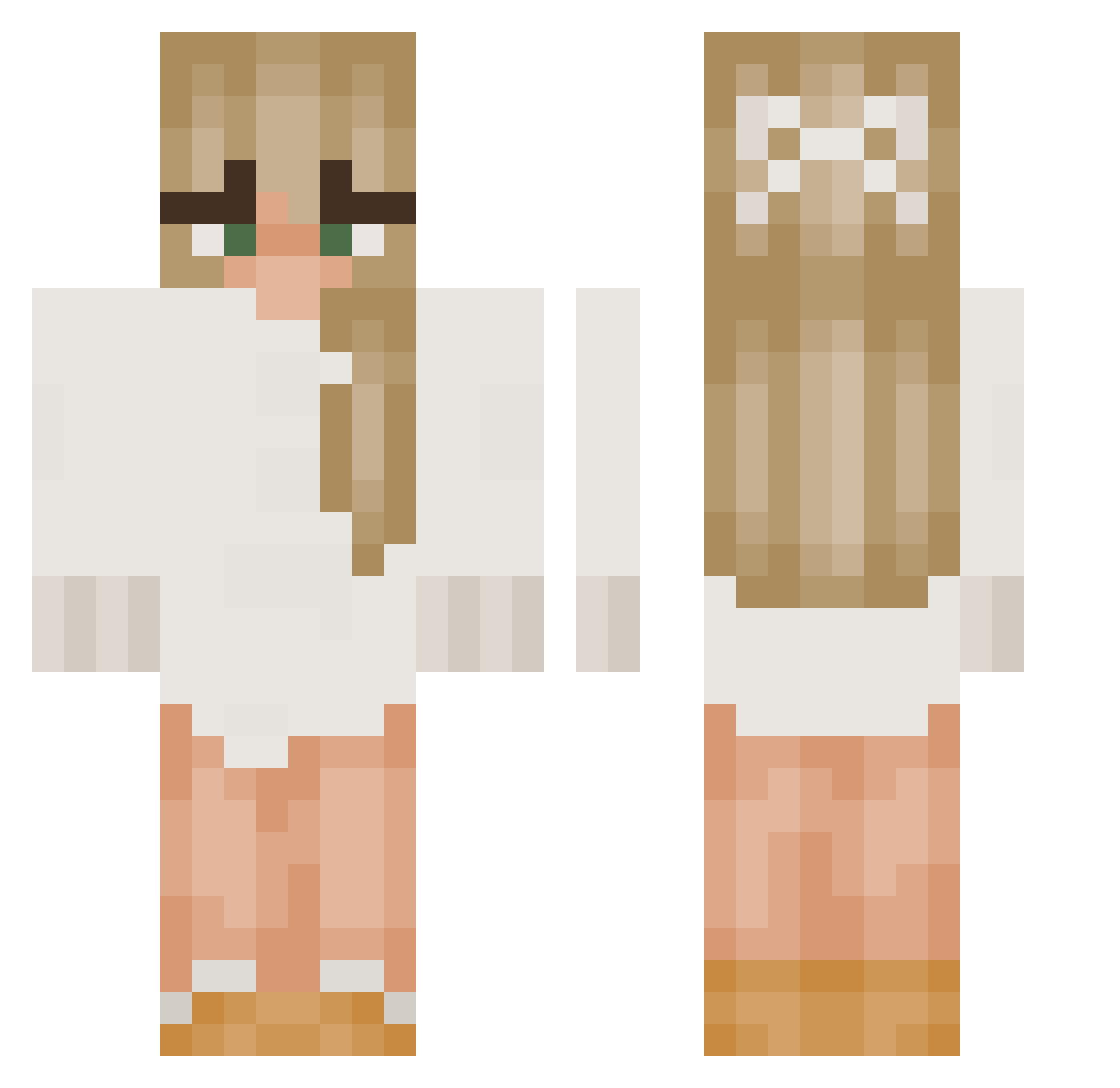 Muharram Minecraft skin, front and back view