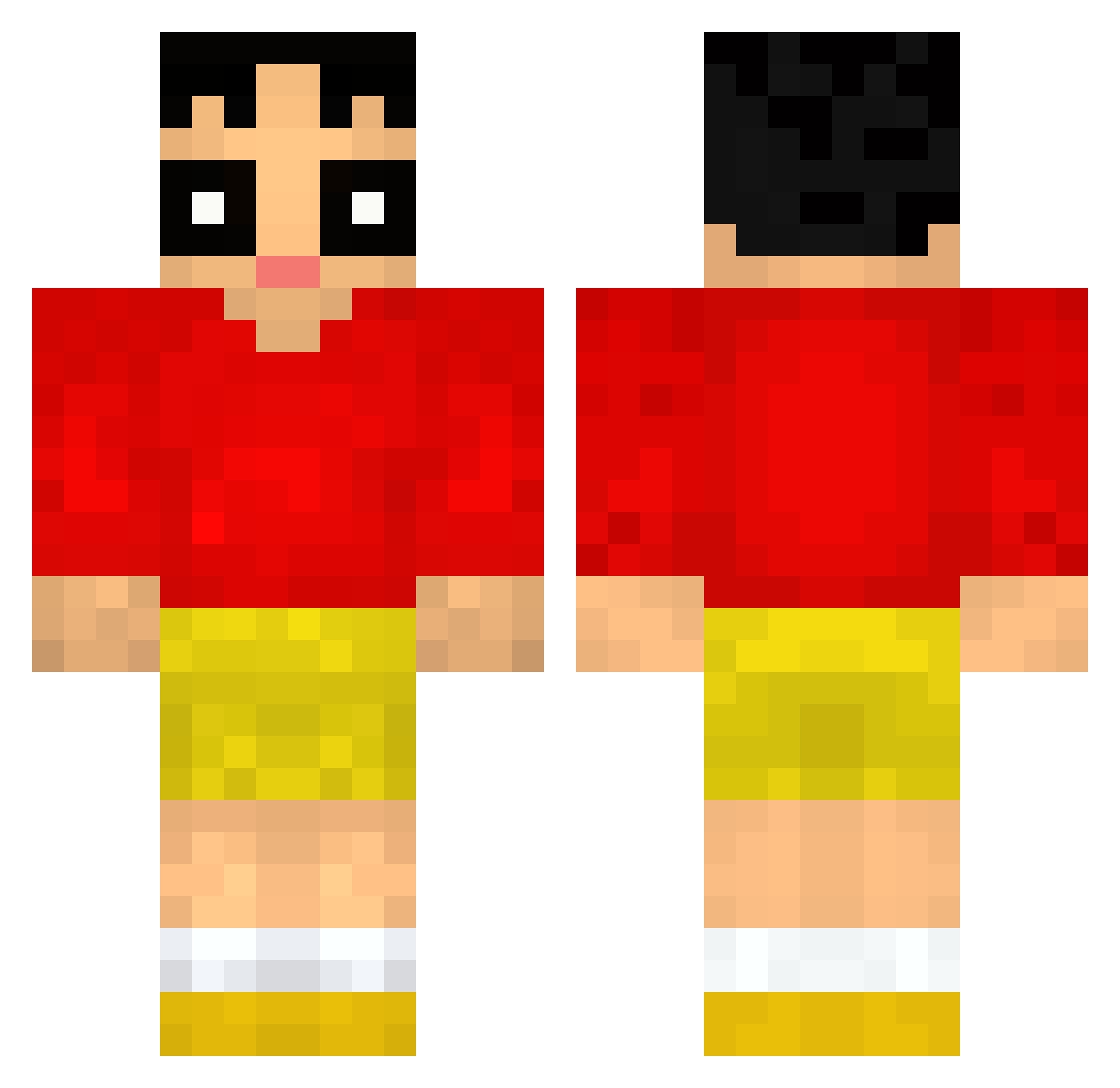 BowGuy Minecraft skin, front and back view