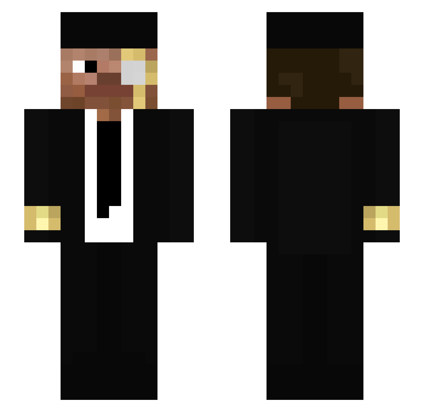 Bashment_Granny Minecraft skin, front and back view