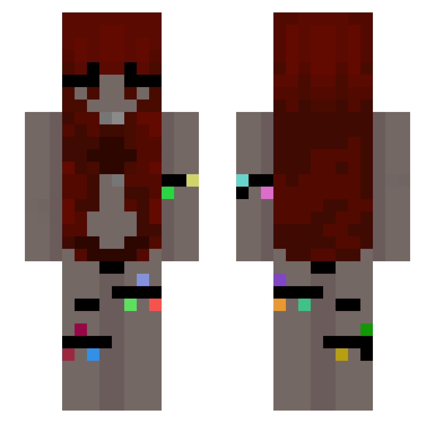 nsophia Minecraft skin, front and back view