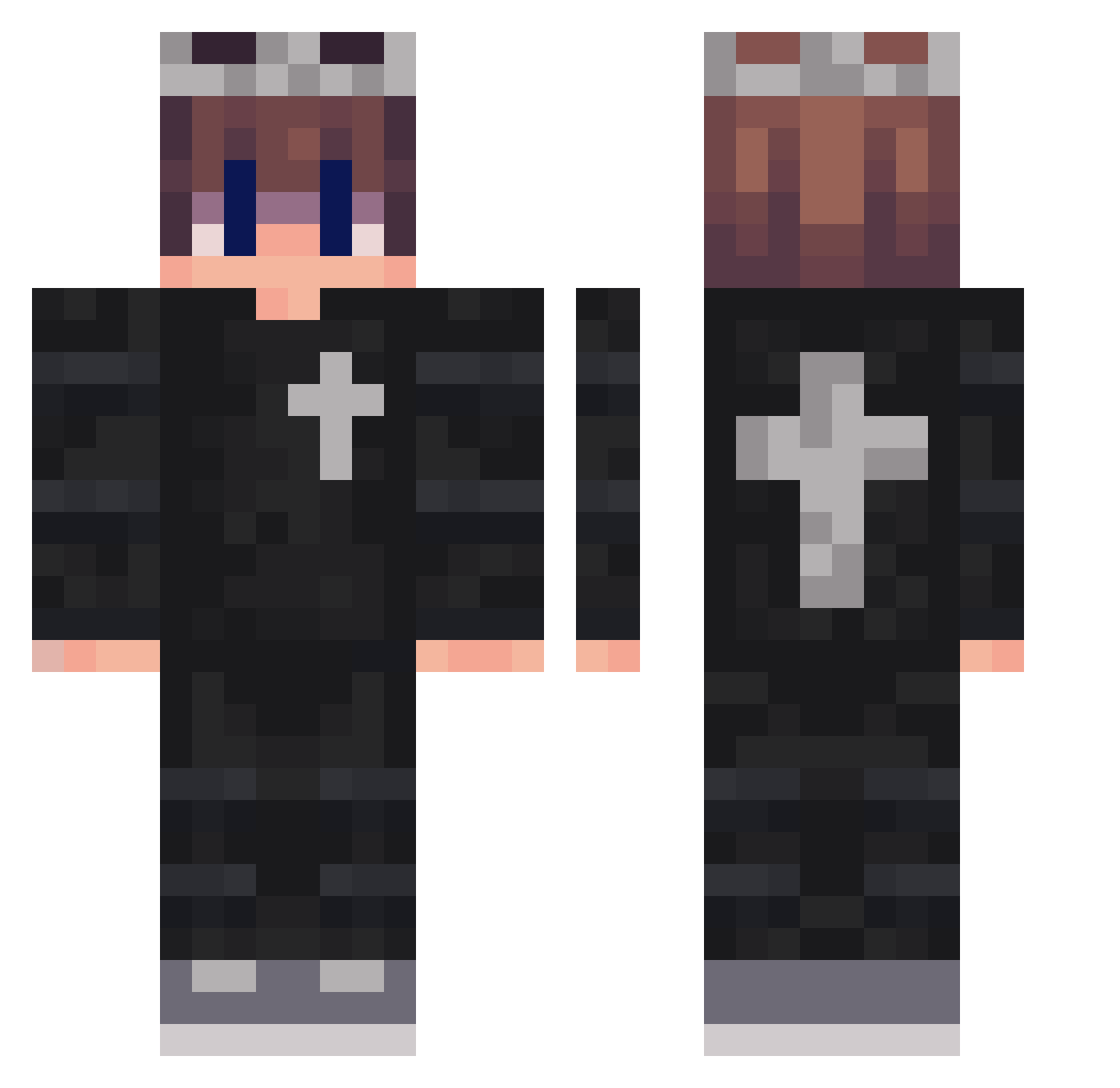 JZ445 Minecraft skin, front and back view