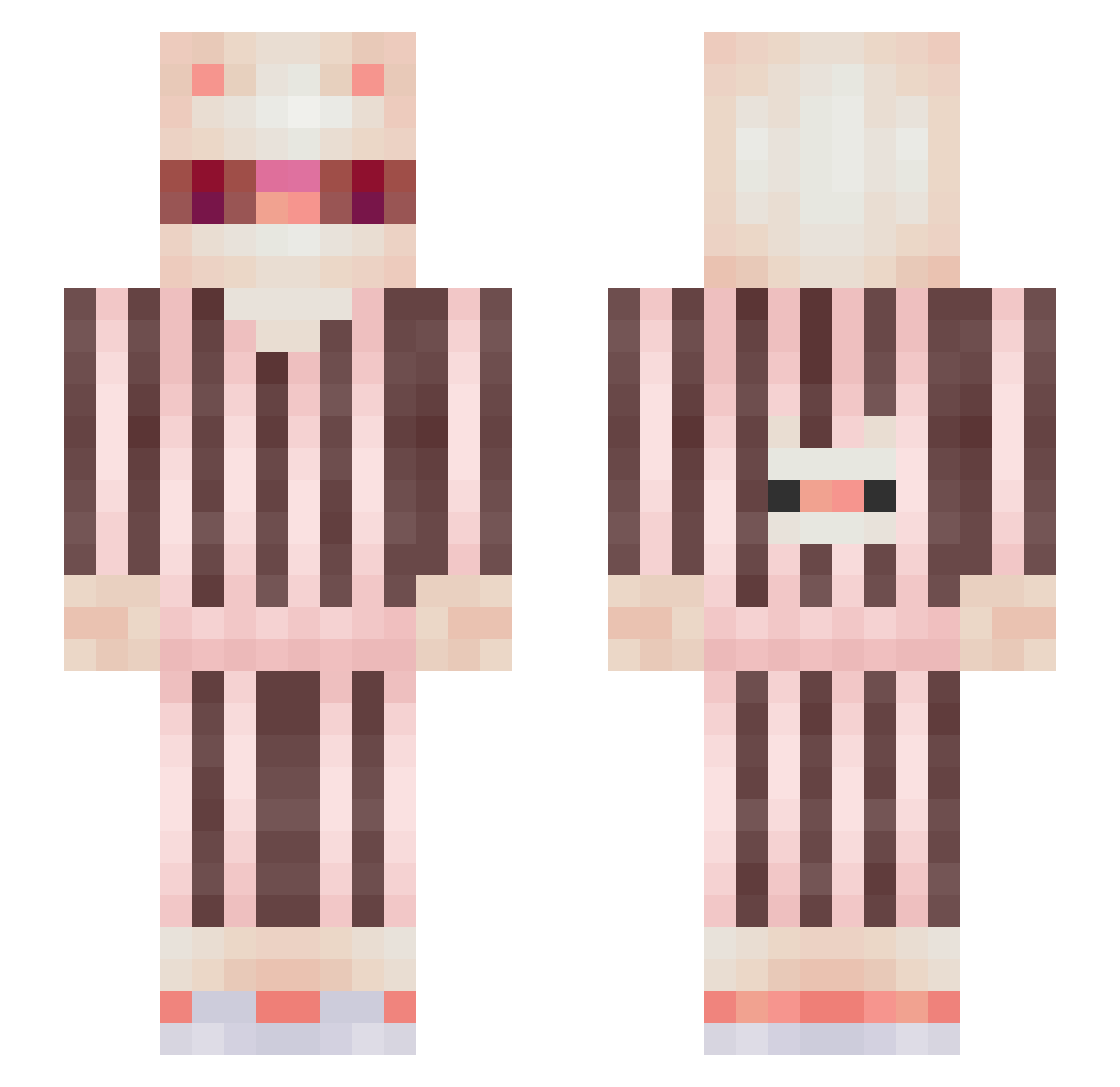 wertop Minecraft skin, front and back view