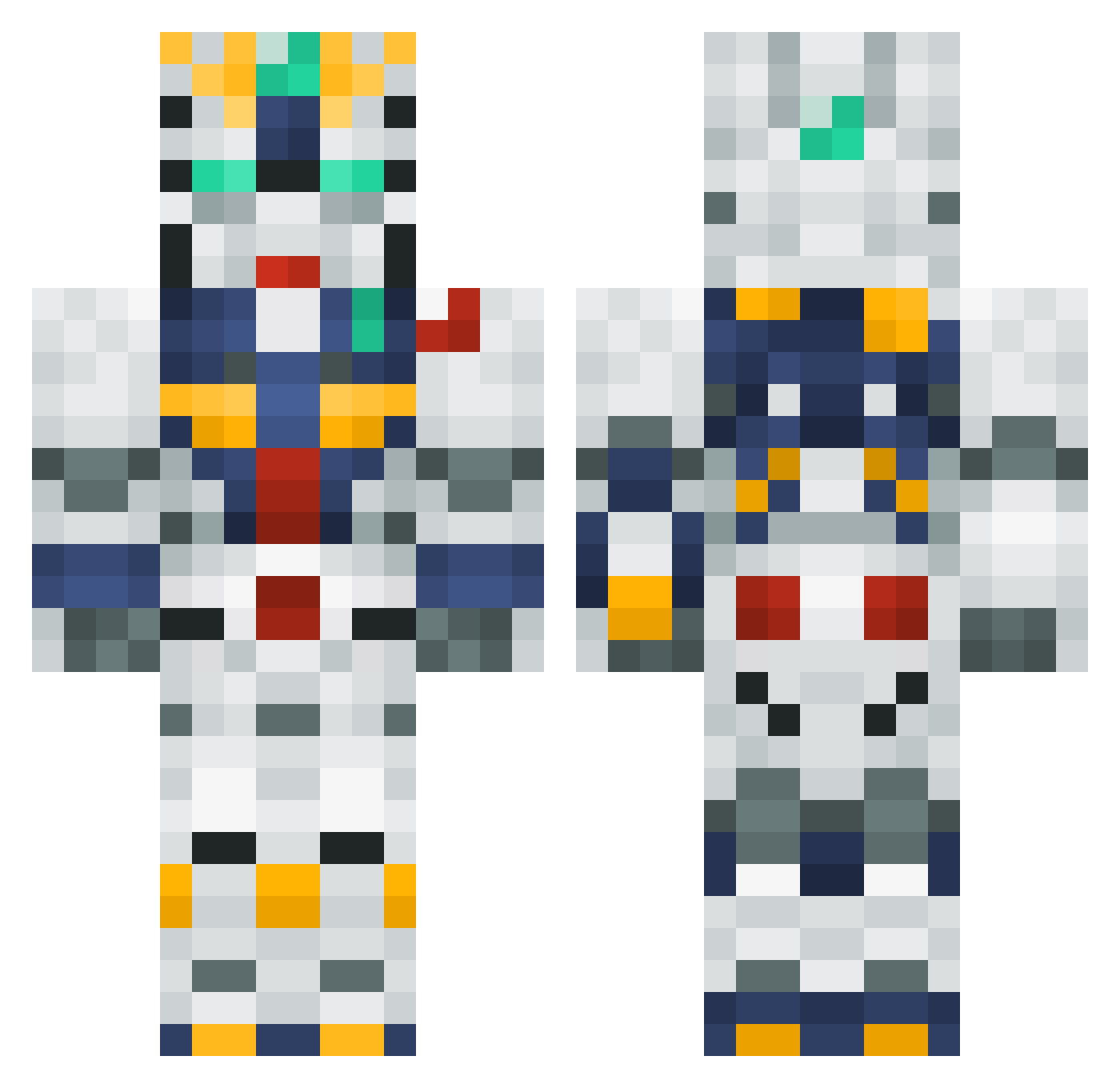 AleksMaybe Minecraft skin, front and back view