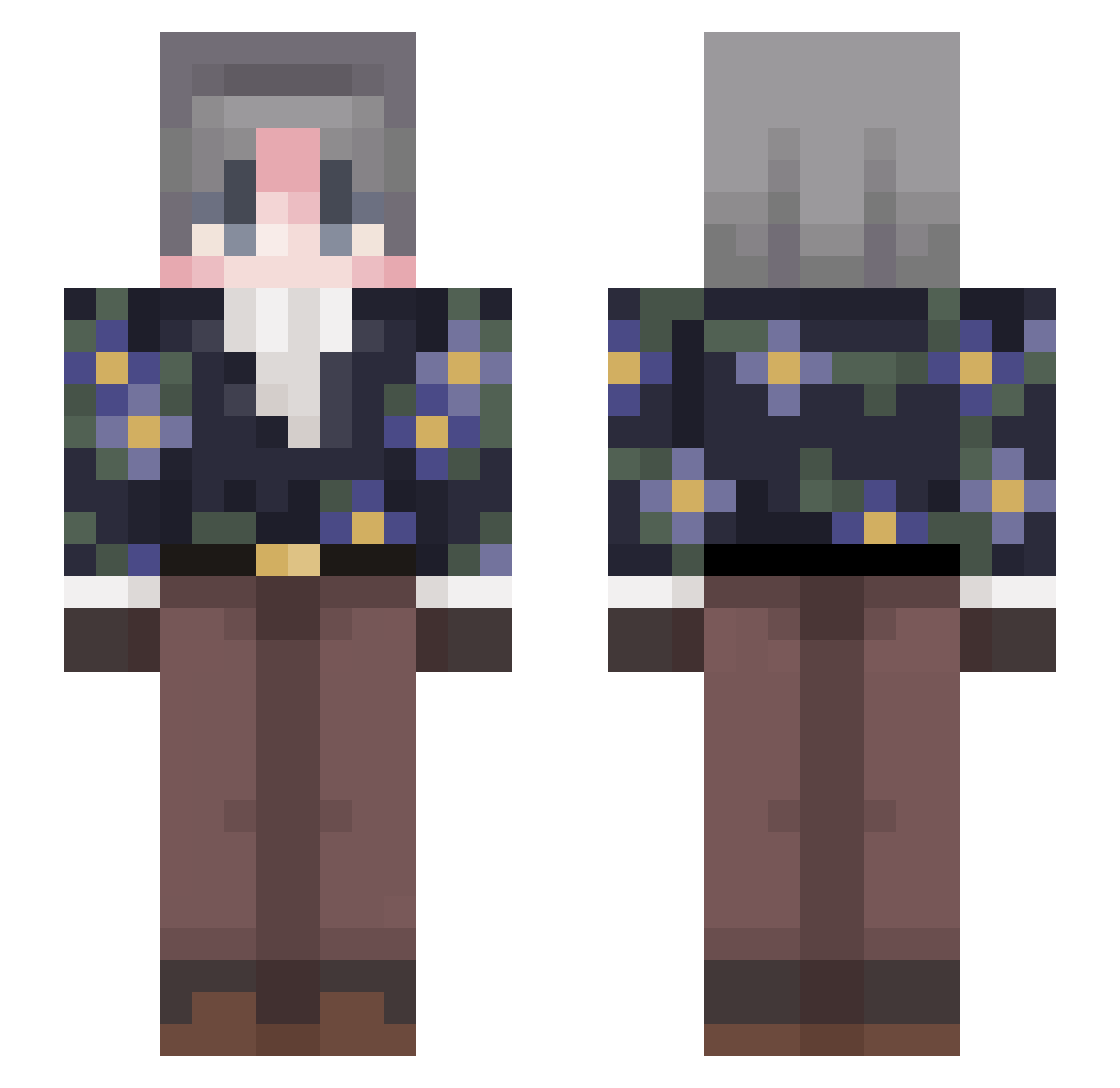 __N4tur3 Minecraft skin, front and back view